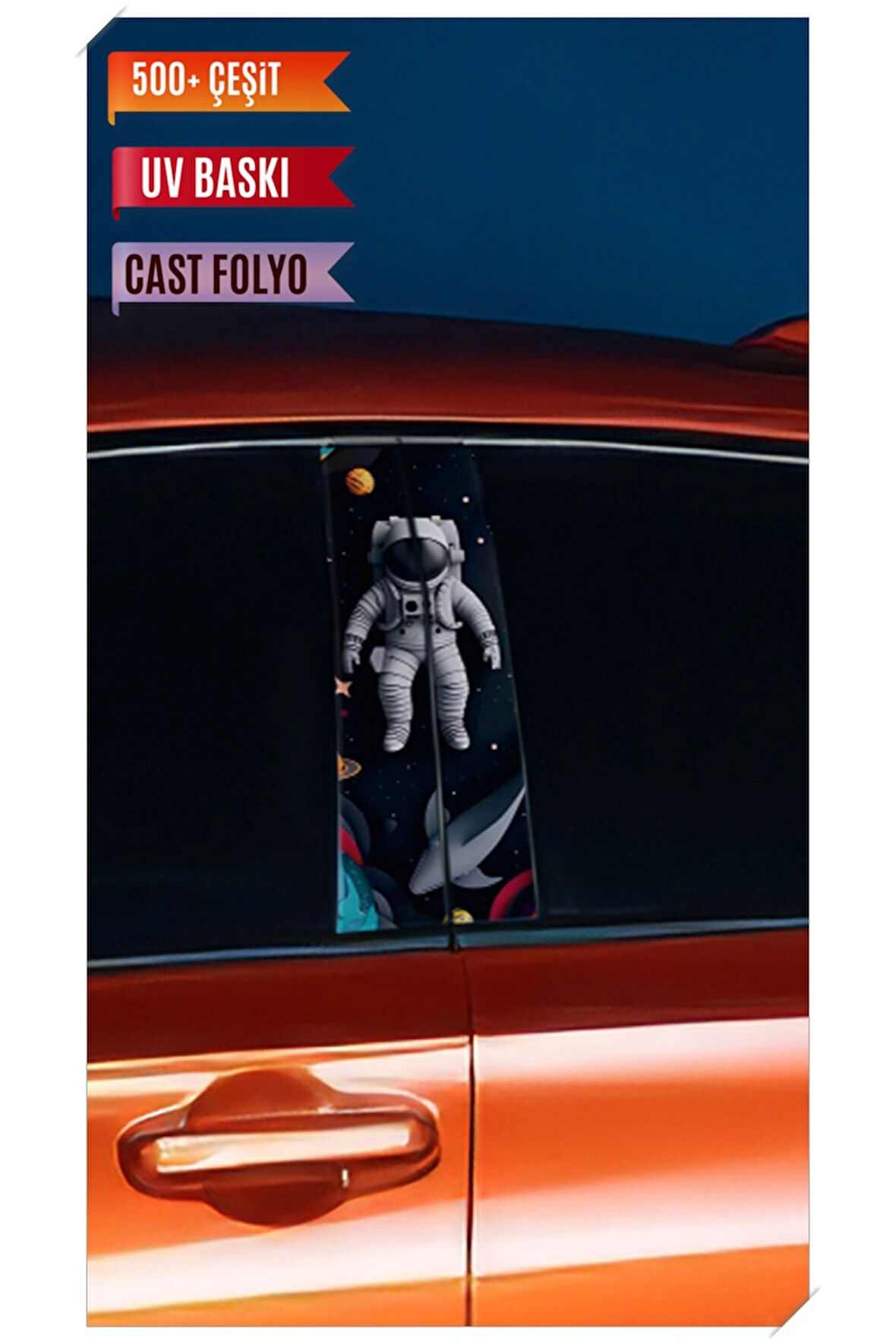 Araç Kapı Direk Kaplama Folyosu Desenli (Sağ Sol Takım) (2 Adet) - 22x50 Cm