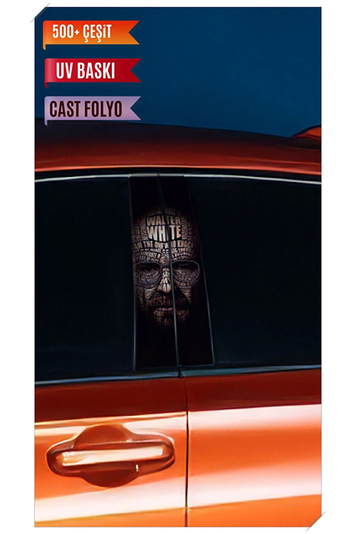 Araç Kapı Direk Kaplama Folyosu Breaking Bad Desenli (Sağ Sol Takım) (2 Adet) - 22x50 Cm