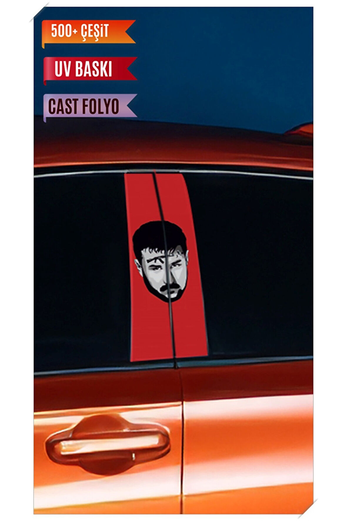 Araç Kapı Direk Kaplama Folyosu Azer Bülbül Desenli (Sağ Sol Takım) (2 Adet) - 22x50 Cm