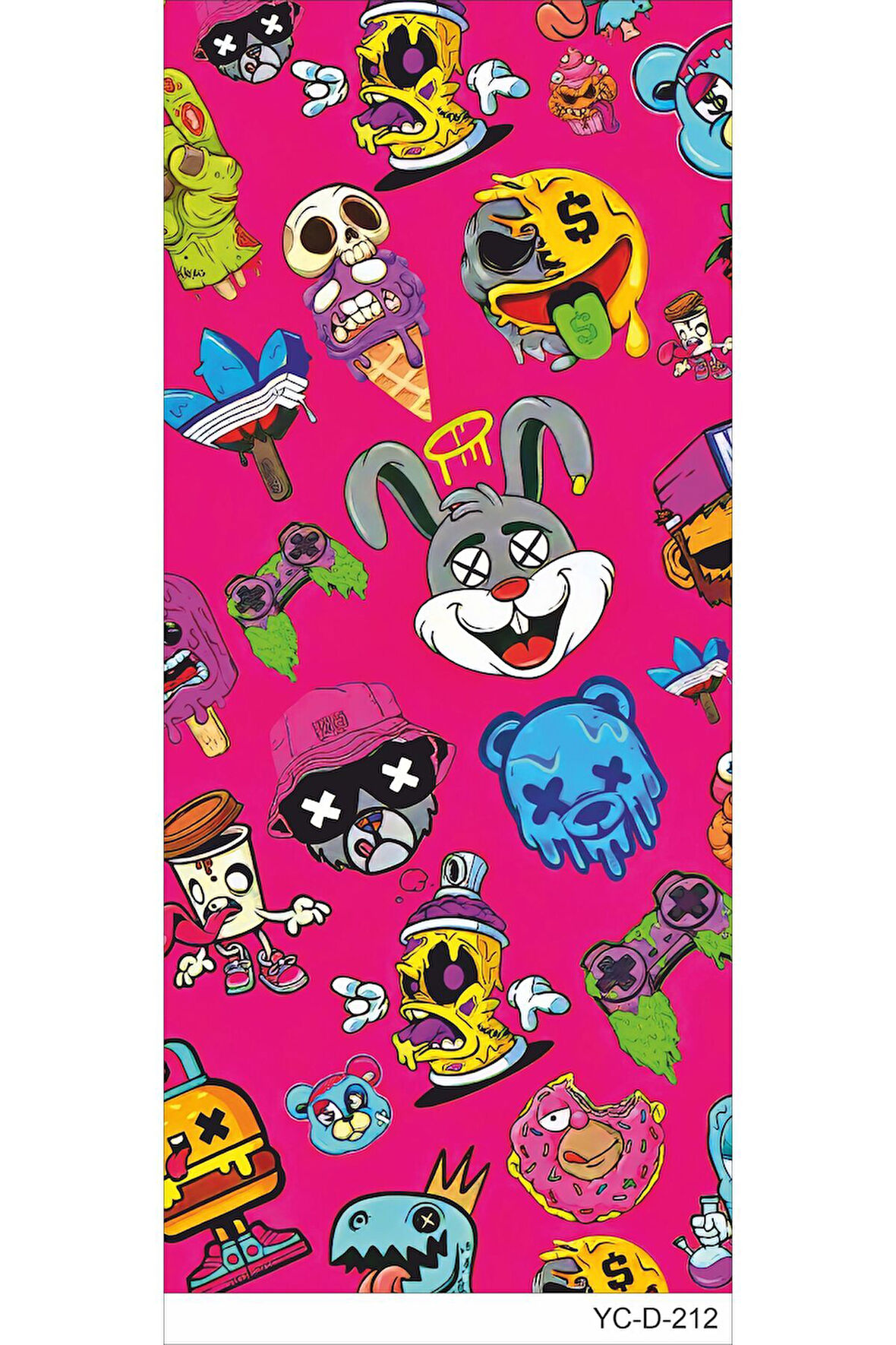 Araç Kapı Direk Kaplama Folyosu Desenli (Sağ Sol Takım) (2 Adet) - 22x50 Cm