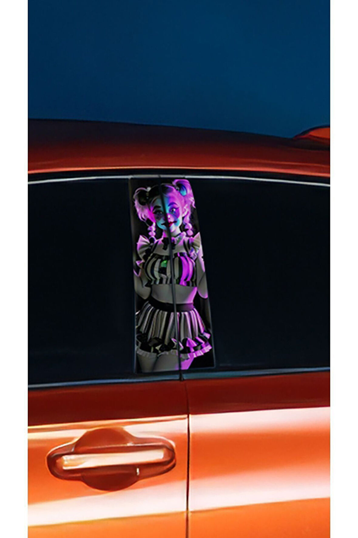 Araç Kapı Direk Kaplama Folyosu Joker Desenli (SAĞ SOL TAKIM) (2 ADET) - 22x50 Cm