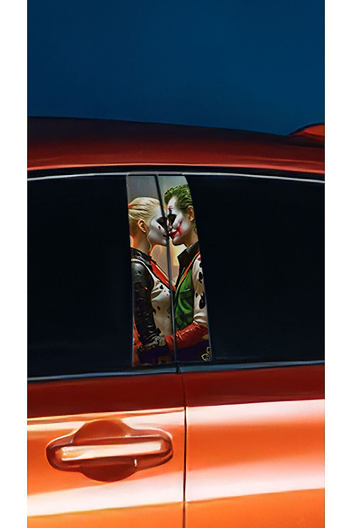 Araç Kapı Direk Kaplama Folyosu Joker Desenli (SAĞ SOL TAKIM) (2 ADET) - 22x50 Cm