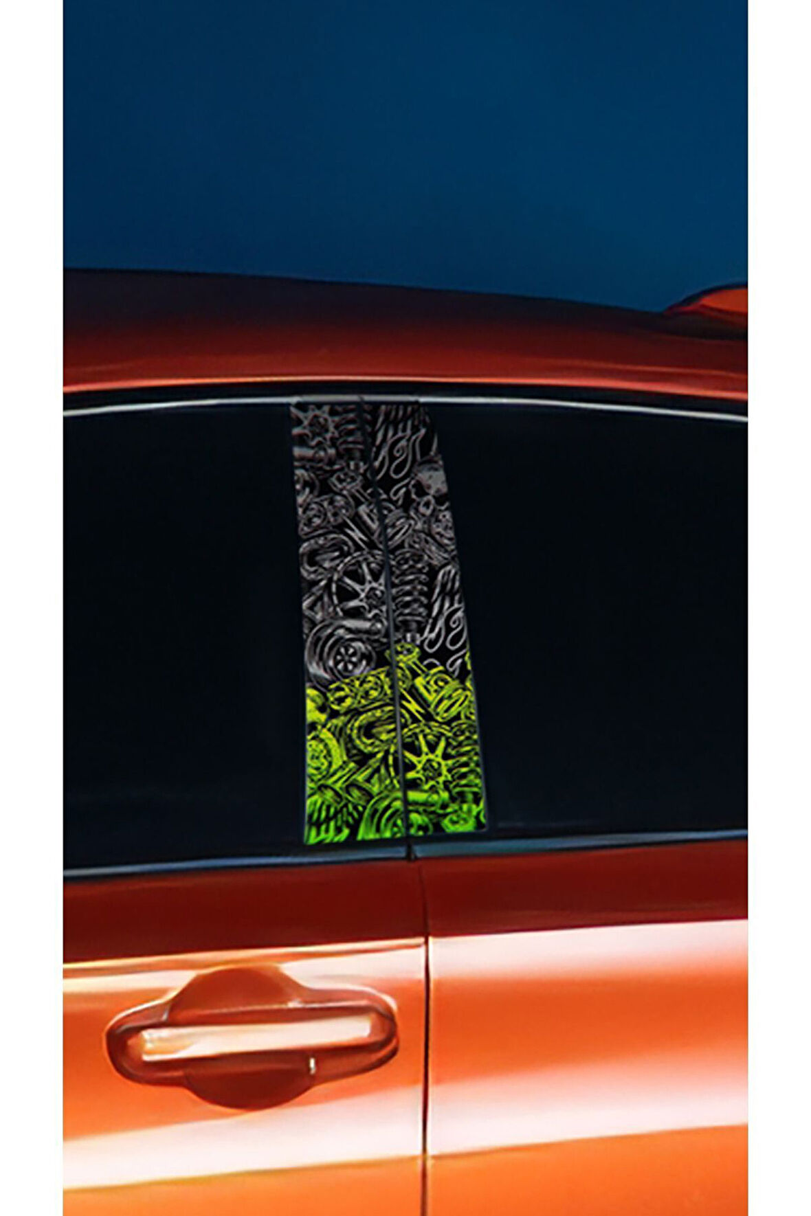 Araç Kapı Direk Kaplama Folyosu Desenli (SAĞ SOL TAKIM) (2 ADET) - 22x50 Cm