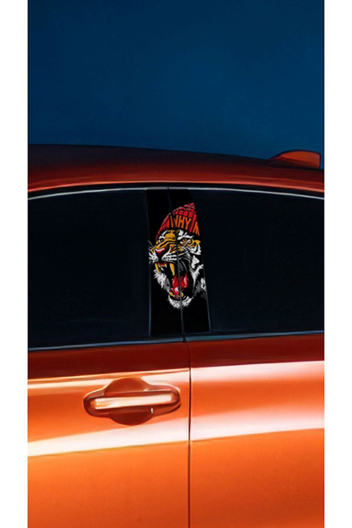 Araç Kapı Direk Kaplama Folyosu Kaplan Desenli (SAĞ SOL TAKIM) (2 ADET) - 22x50 Cm