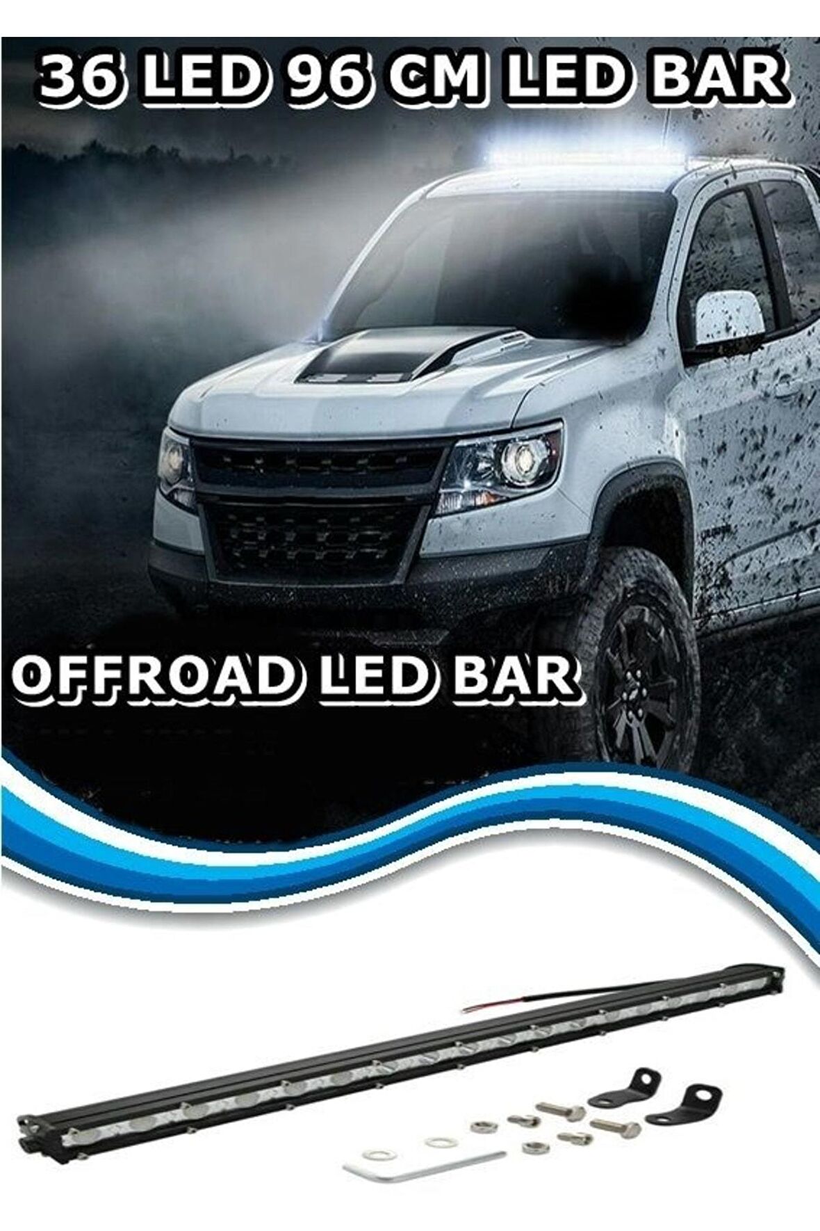 108w 36 Led Tek Sıra Offroad Yayıcı Gündüz Farı Lambası Projektör 96 Cm