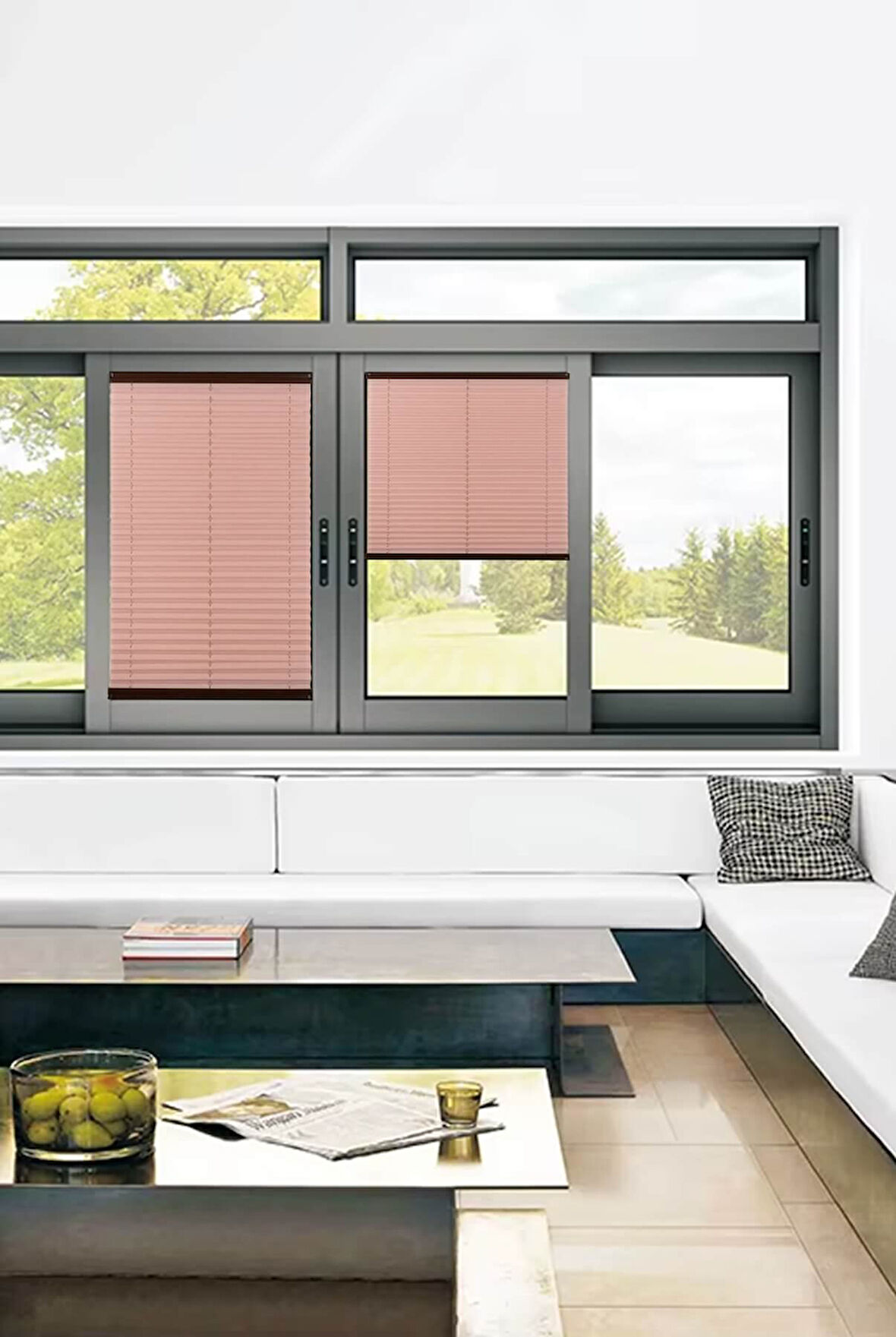 Toz Tutmaz Pembe Plise Perde Antibakteriyel - Cam Balkon & PVC Pencere Plise Perde Modelleri