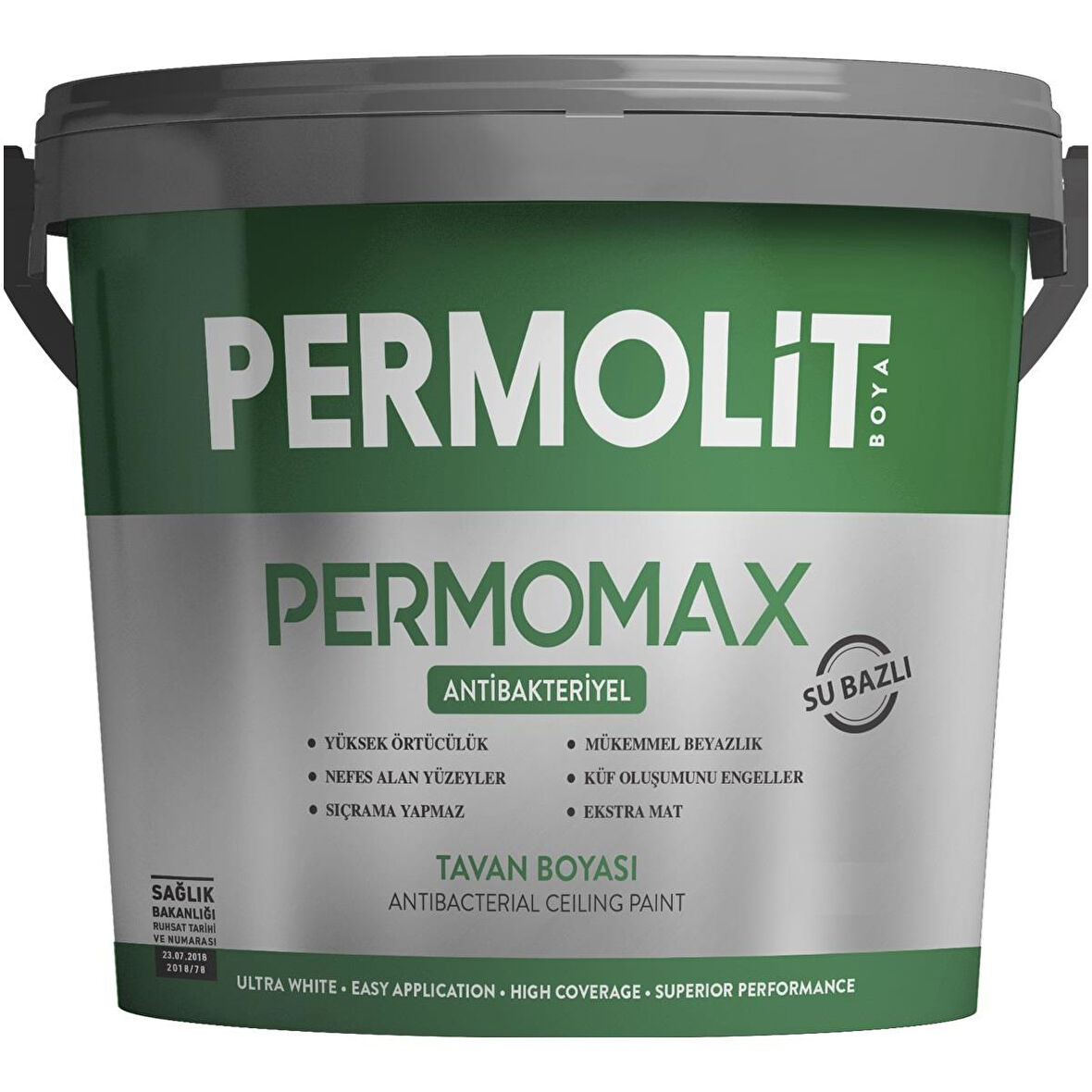 Permolit Permomax Su Bazlı Antibakteriyel Tavan Boyası BEYAZ 3.5 Kg.