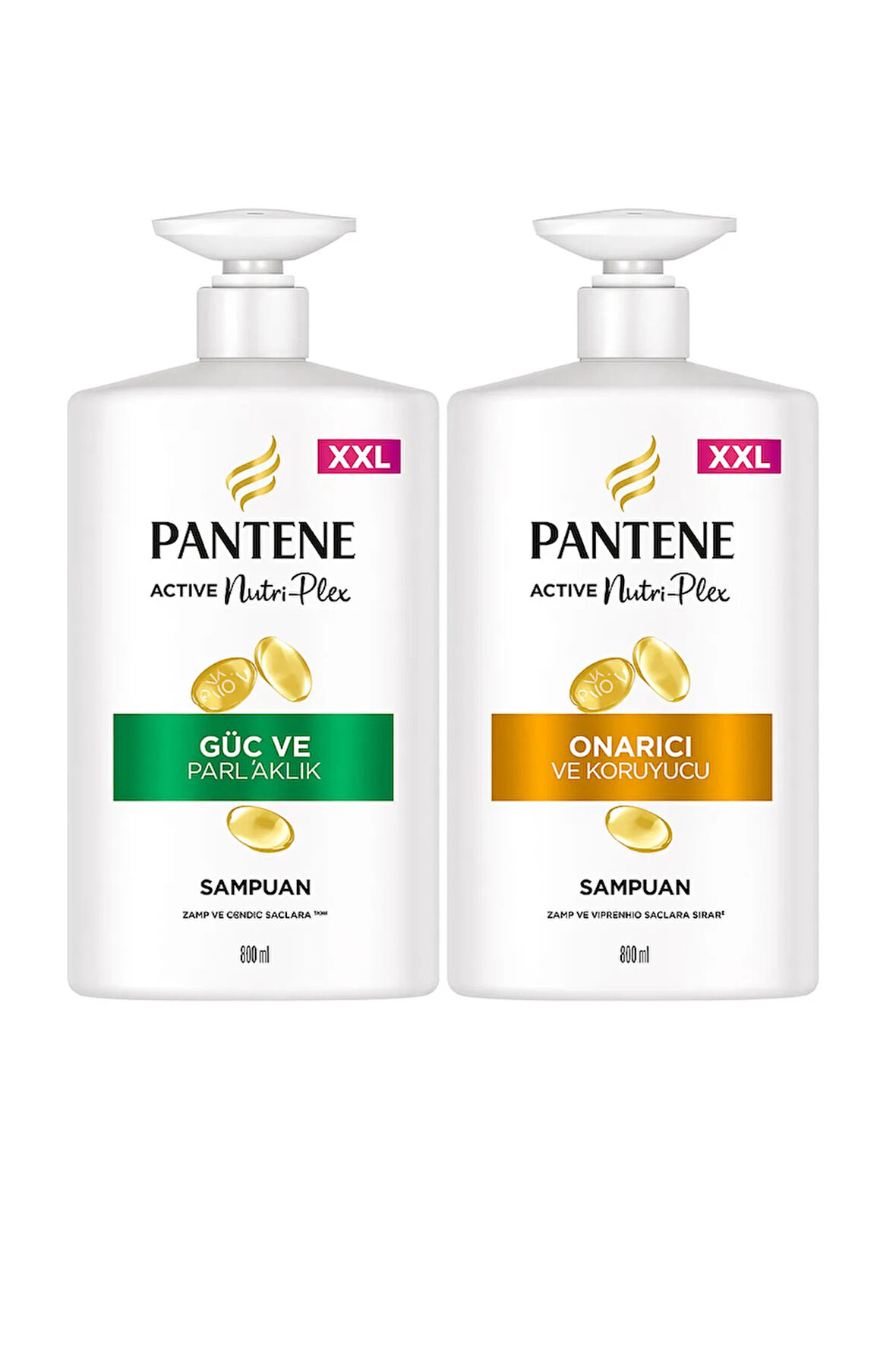 800 ml X2 Şampuan Paketi - Güç ve Parlaklık + Onarıcı Bakım