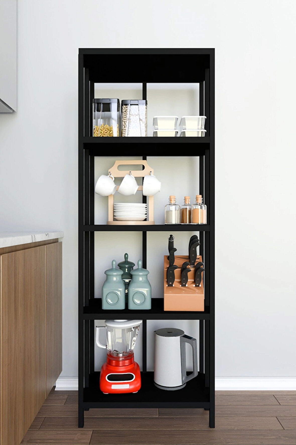 Polotip 5 Raflı Plastik Mutfak Düzenleyici Mutfak Organizer Mutfak Rafı Mutfak Dekorasyon