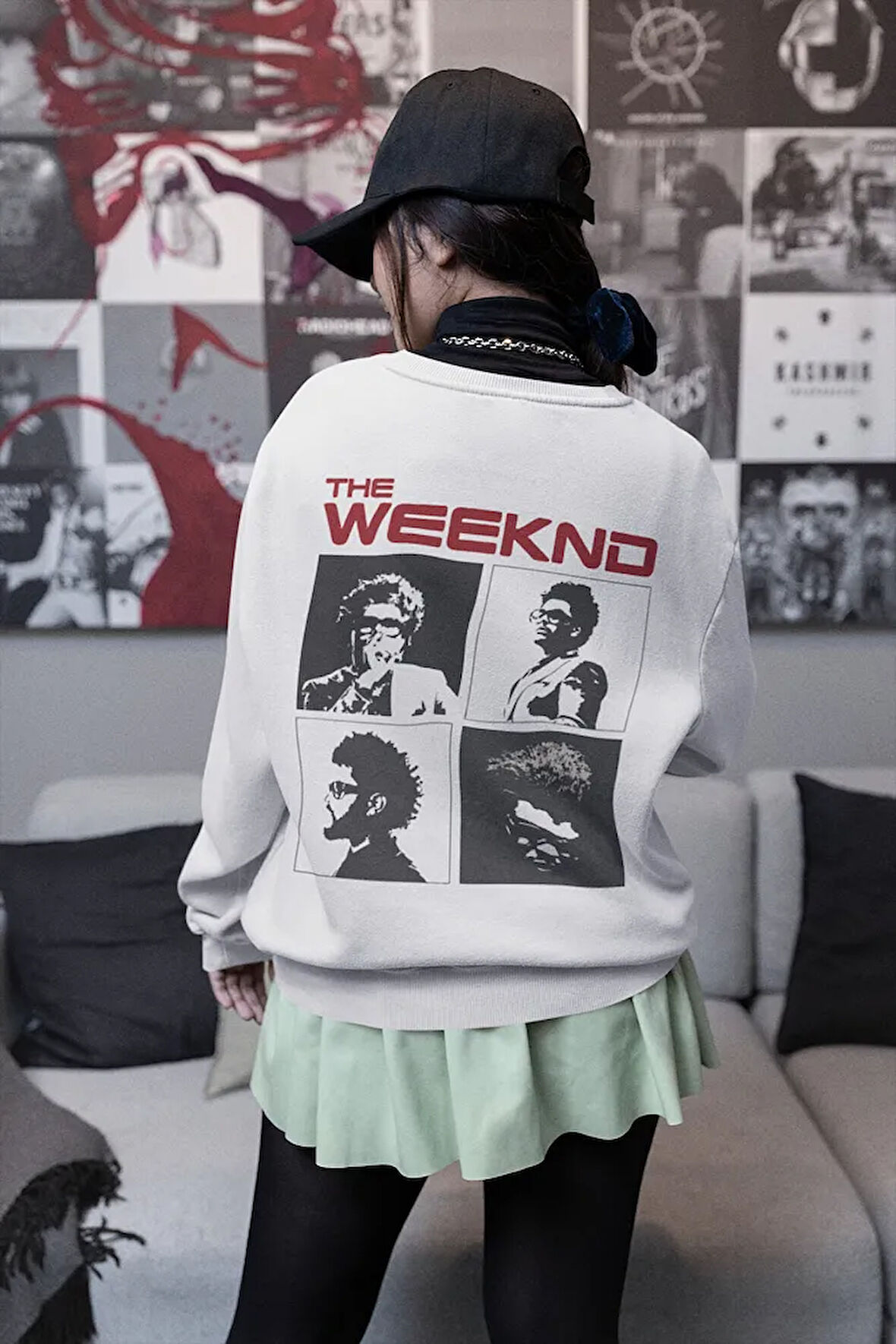The Weeknd Tasarım Baskılı Unisex Oversize Rapper Şarkıcı Sweatshirt