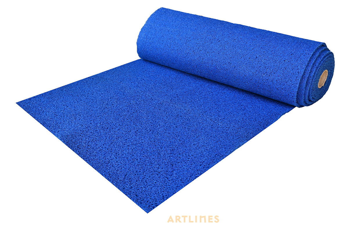 Kıvırcık Kapı Önü Dış Mekan Paspas / Kalınlık : 14 mm. / En : 1.20 M. - Boy : 2 Metre / Mavi