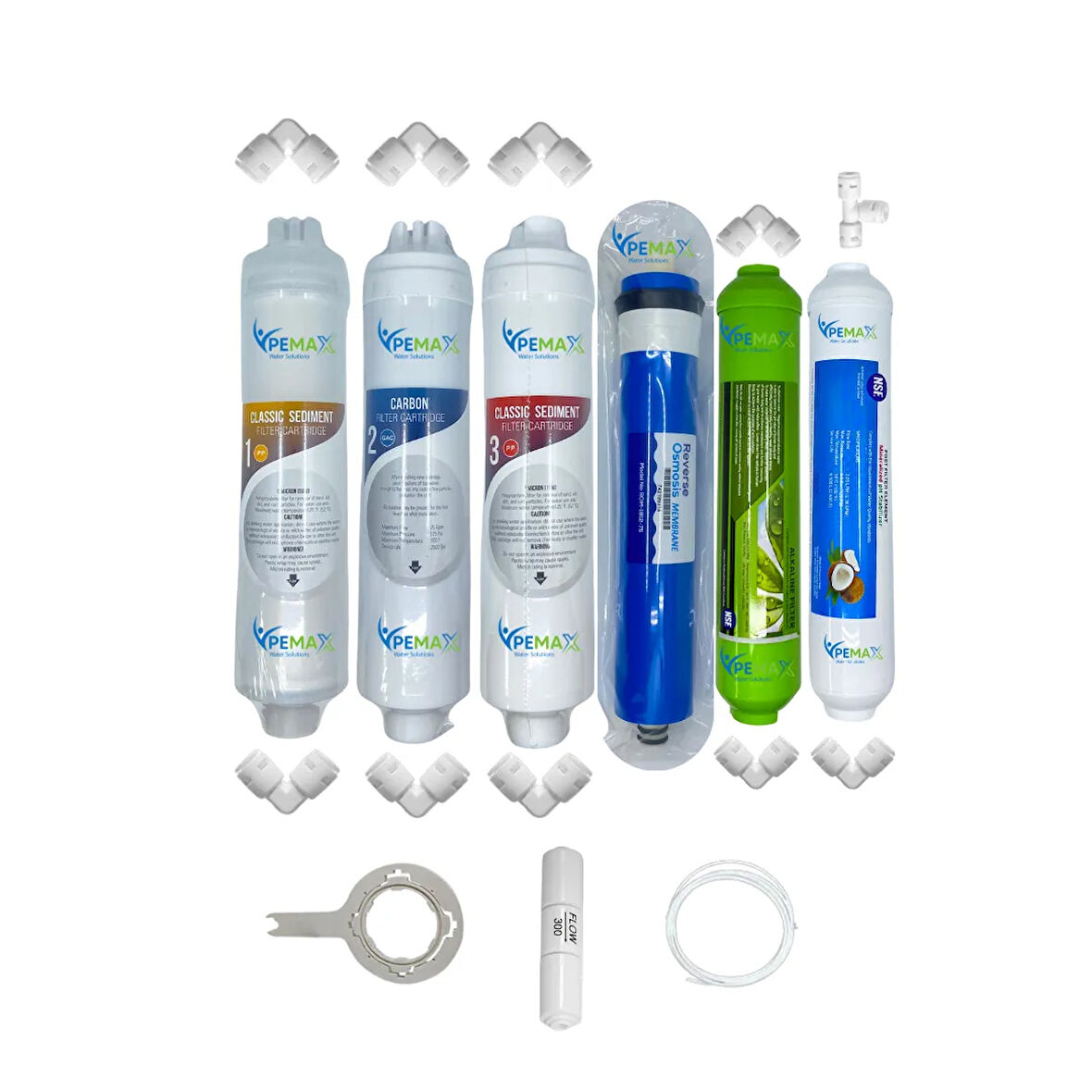 PWS Kapalı Kasa Su Arıtma Cihazların uygun Eco 6li Reverse Osmosis mebran Alkali+tatlandırıcı set