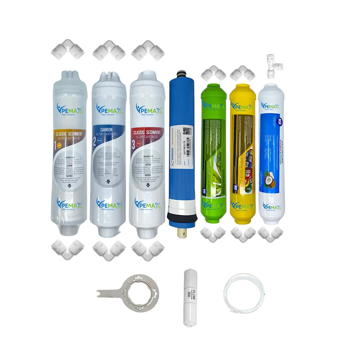 PWS Kapalı Kasa Su Arıtma Cihazlarına uygun Eco 7li Vontron mebran Alkali+mineral+tatlandırıcı set