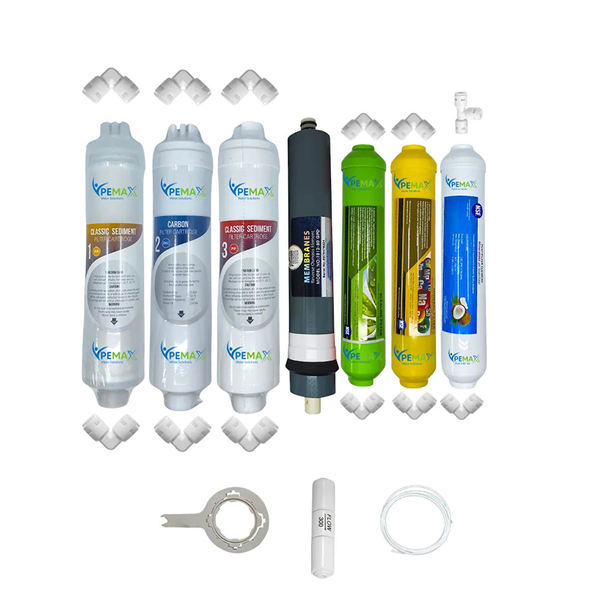 PWS Kapalı Kasa Su Arıtma Cihazların uygun Eco 7li Platinium mebran Alkali+mineral+tatlandırıcı set