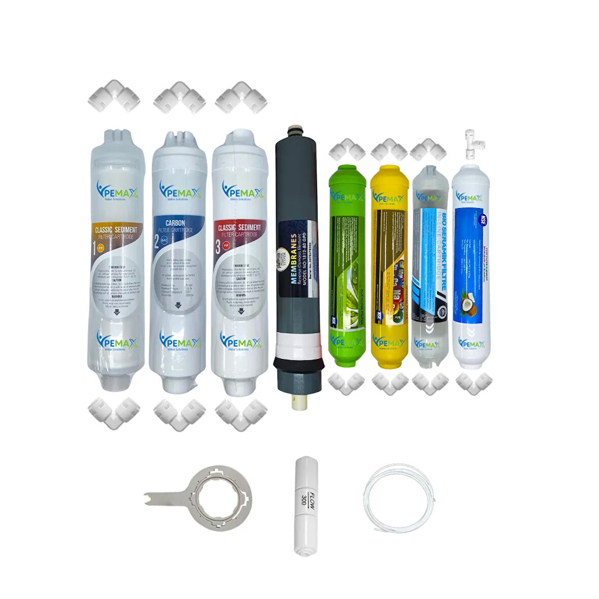 PWS Kapalı Kasa Su Arıtma Cihazlarına uygun Eco  8li Platinium mebran Alkali+mineral+detox set