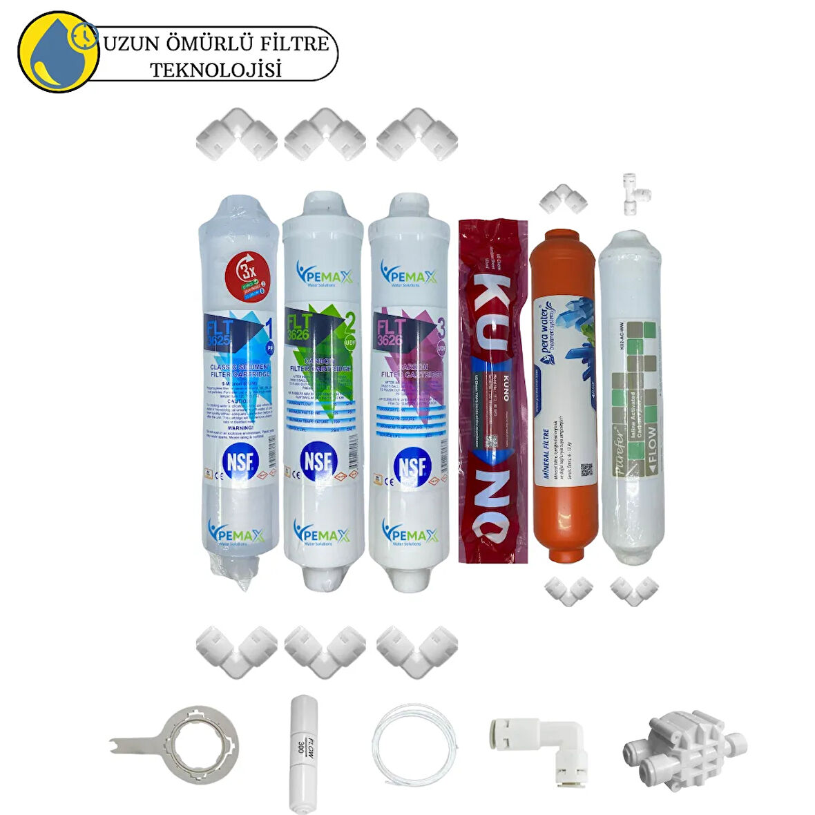 PWS Kapalı Kasa Su Arıtma Cihazlarına uygun Sertifikalı 6li Orijinal LG Kuno mebran Purefer+mineral