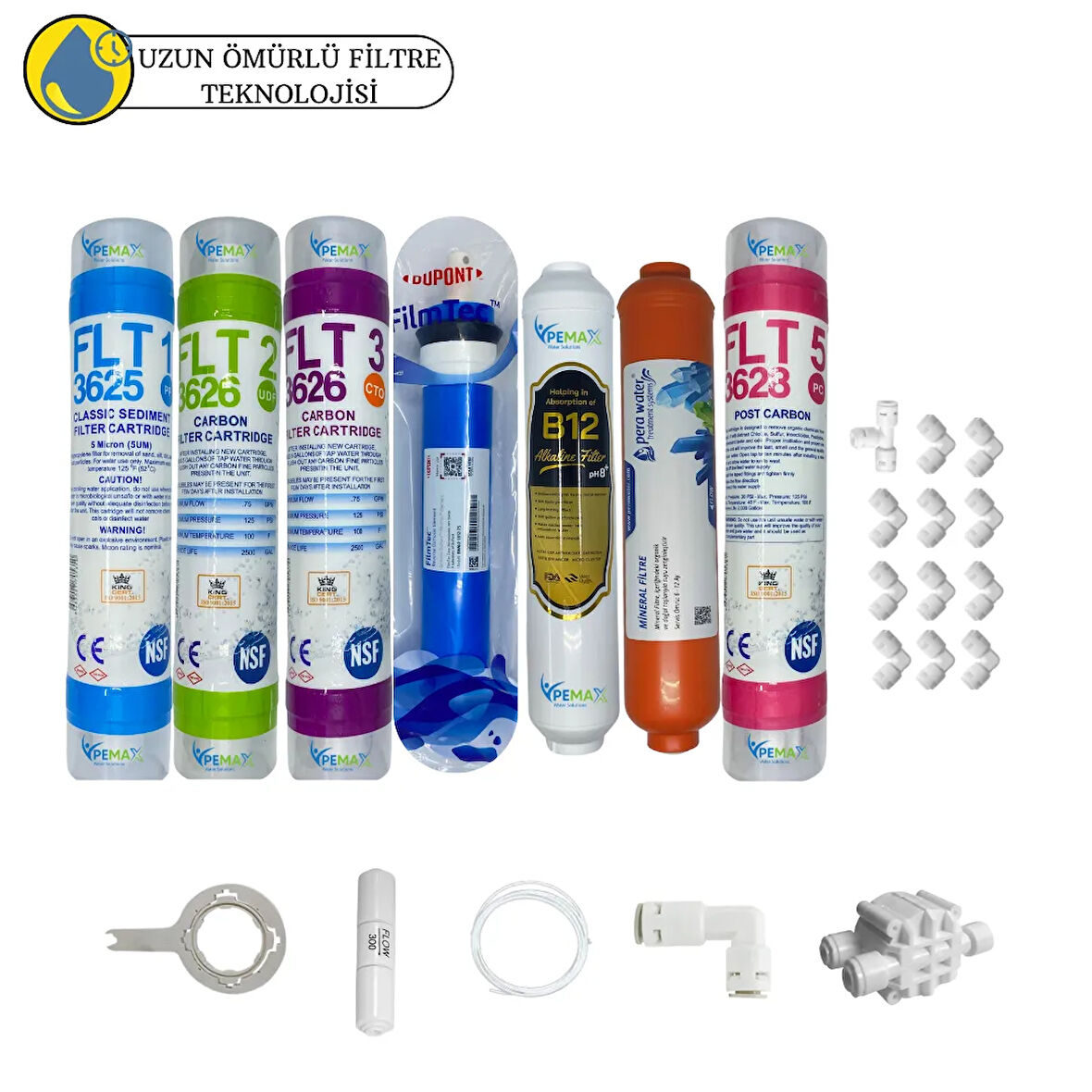 PWS Kapalı Kasa Su Arıtma Cihaz Sertifikalı 7li Orijinal Filmtec mebran tatlandırıcı+B12+mineral set