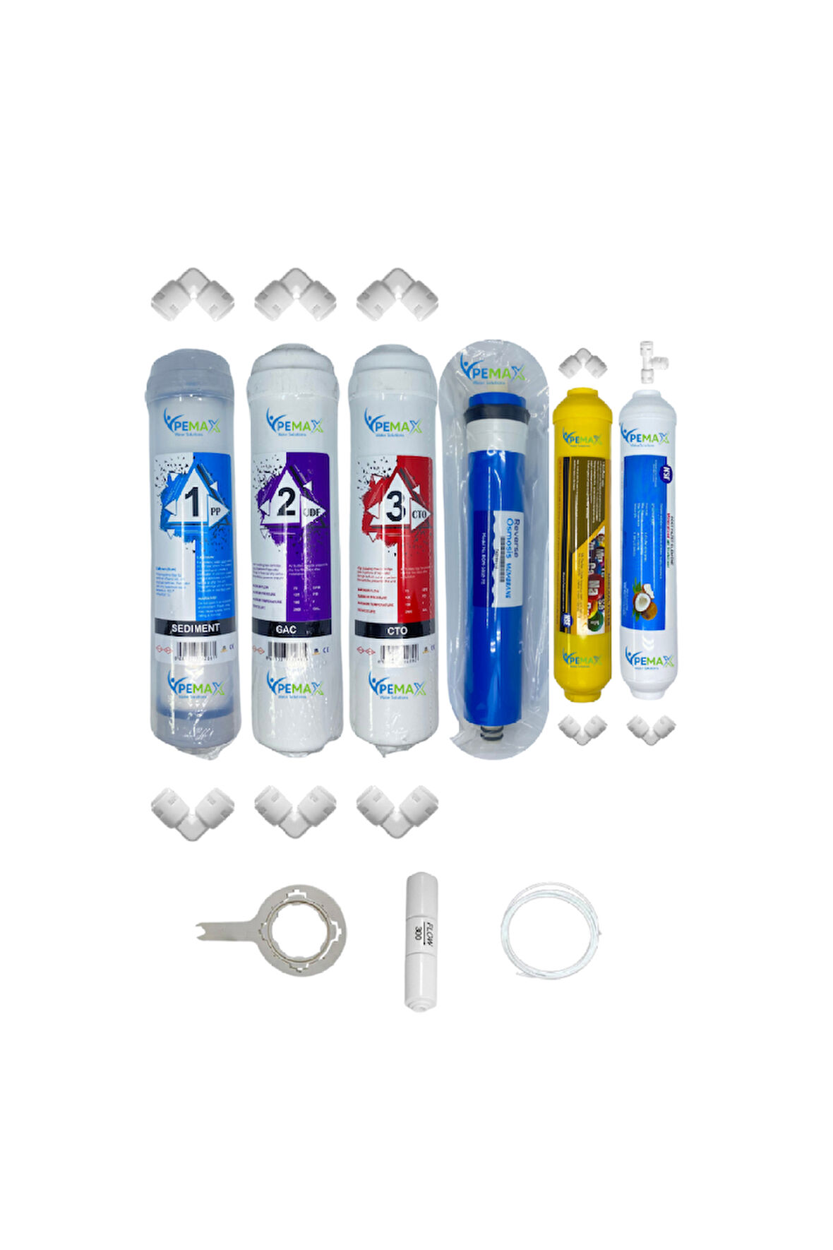 PWS Kapalı Kasa Su Arıtma Cihazlarına uygun STD 6li Reverse Osmosis mebran Mineral+tatlandırıcı set