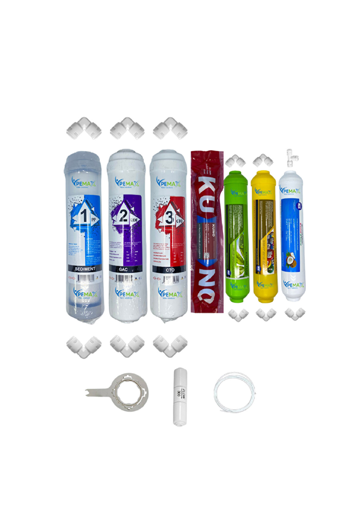 PWS Kapalı Kasa Su Arıtma  uygun STD  7li Orijinal LG Kuno mebran Alkali+mineral+tatlandırıcı set
