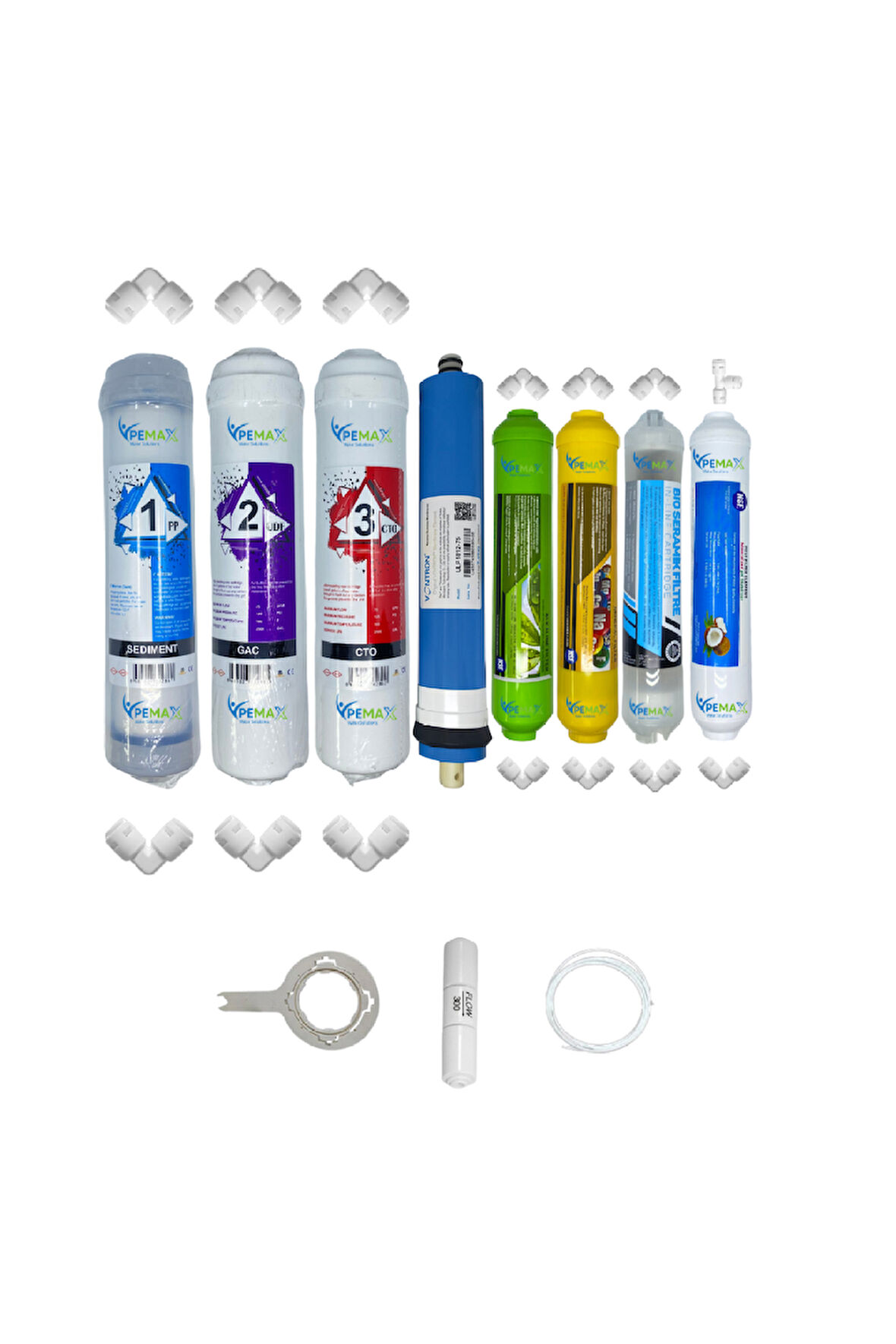 PWS Kapalı Kasa Su Arıtma Cihazları  STD  8li Vontron mebran Alkali+mineral+detox+tatlandırıcı set