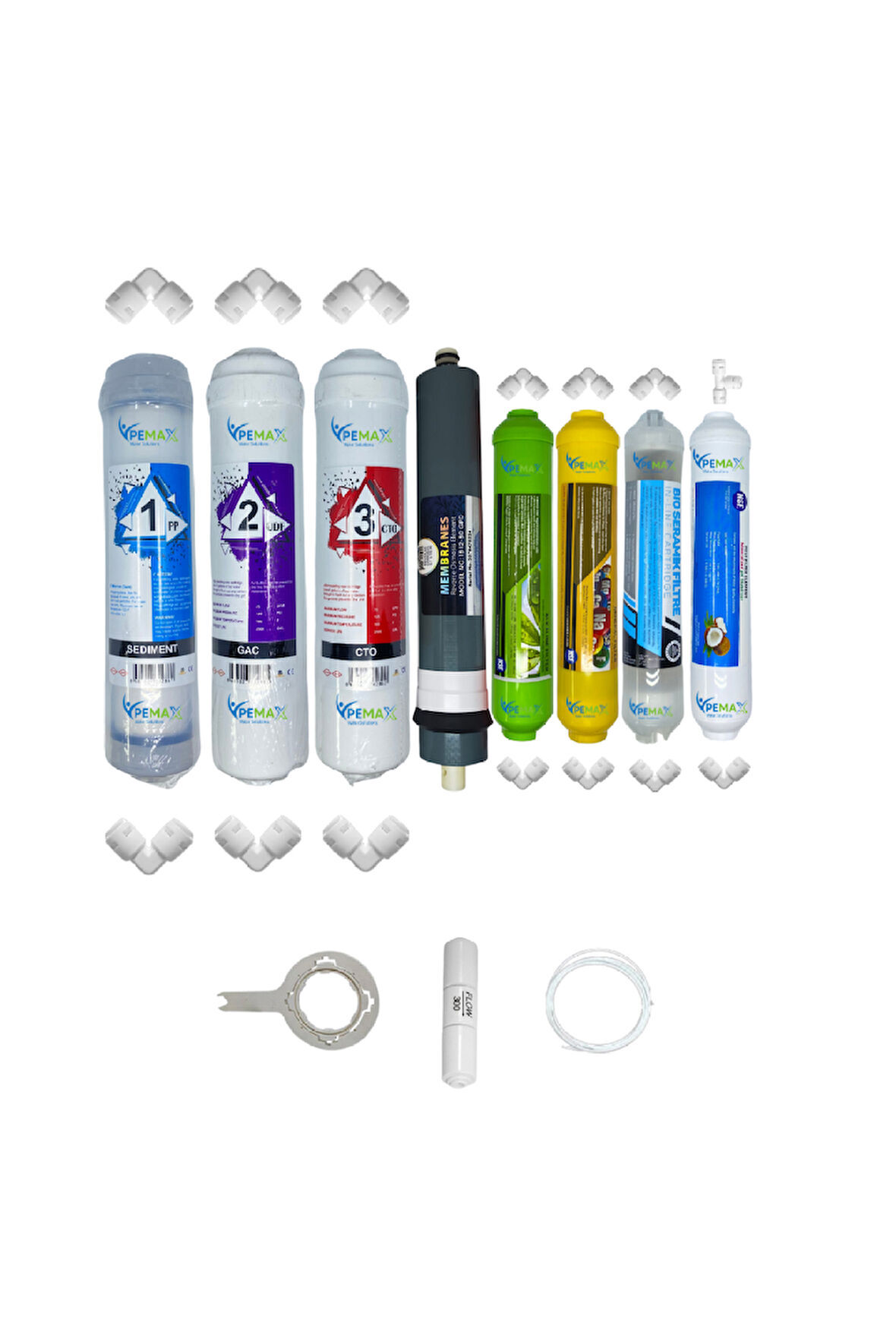 PWS Kapalı Kasa Su Arıtma Cihazları STD  8li Platinium mebran Alkali+mineral+detox+tatlandırıcı set