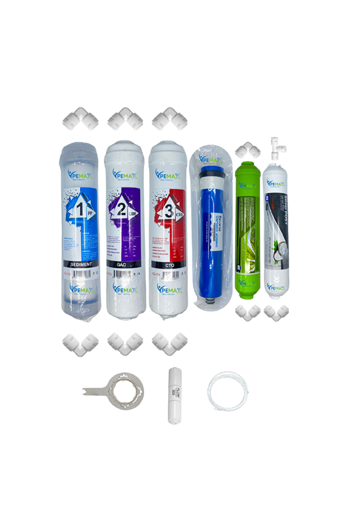 PWS Kapalı Kasa Su Arıtma Cihazlarına  STD 6li Reverse Osmosis mebran alkali+gümüş iyon tatlandırıcı