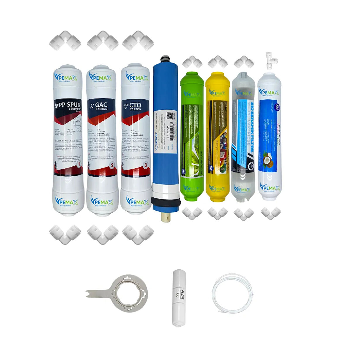 PWS Kapalı Kasa Su Arıtma Cihazlarına  Ecomax 8li Vontron mebran Alkali+mineral+detox+tatlandırıcı