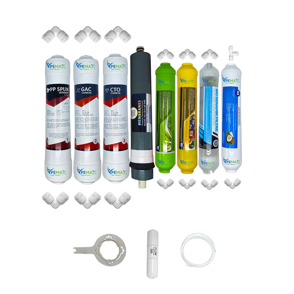 PWS Kapalı Kasa Su Arıtma Cihazlarına Ecomax 8li Platinium mebran Alkali+mineral+detox+tatlandırıcı