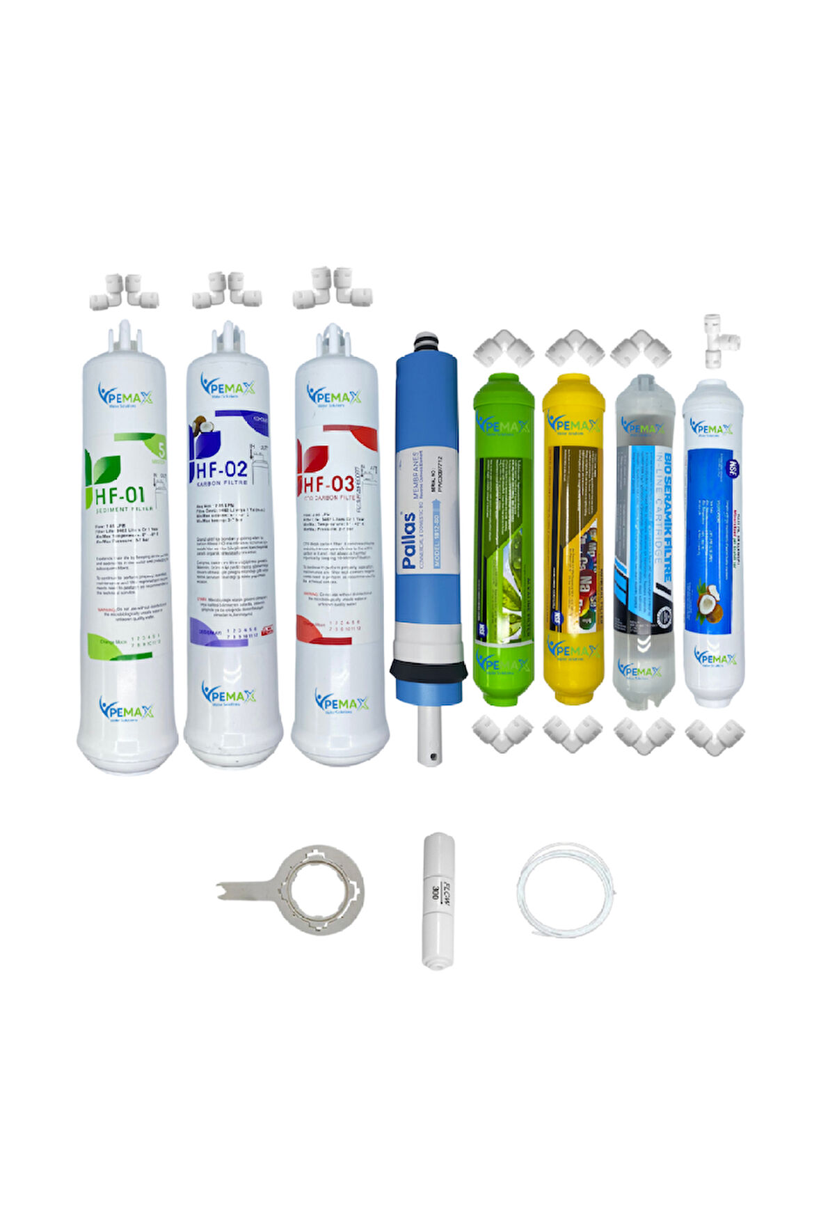 PWS Kapalı Kasa Su Arıtma Cihazlarına  HFT  8li Pallas mebran Alkali+mineral+detox+tatlandırıcı