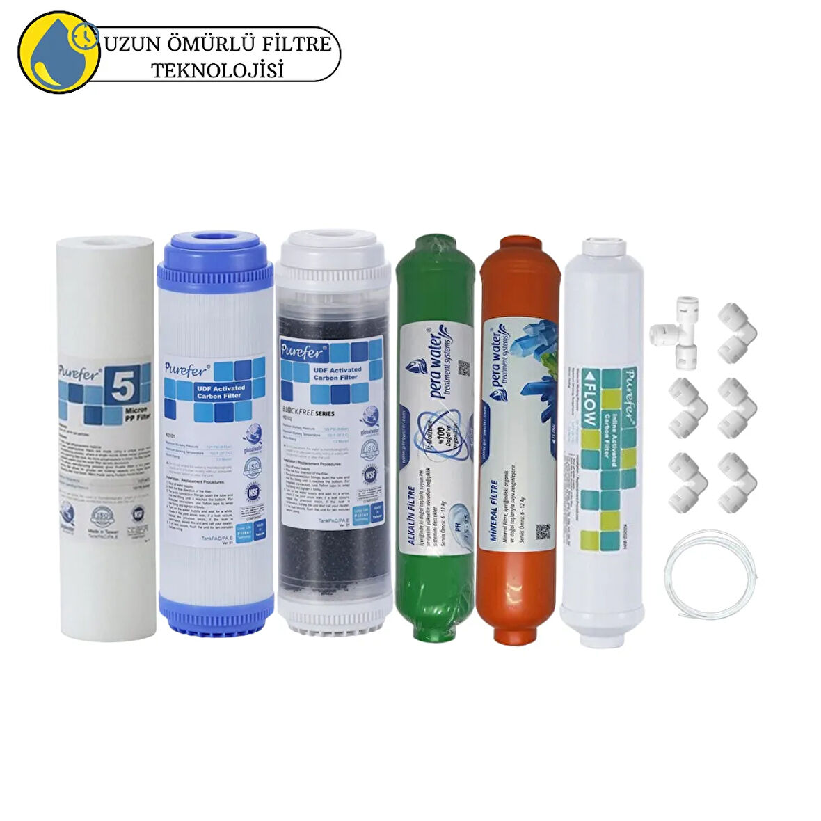 Purefer Açık kasa çift karbonlu Sertifikalı 6li mebransız  mineral +alkalili
