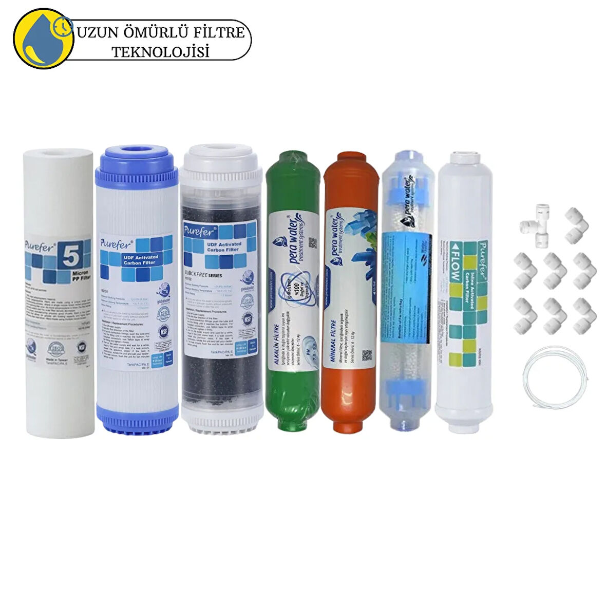 Purefer Açık kasa çift karbonlu Sertifikalı  7li mebransız  mineral +alkali+detox