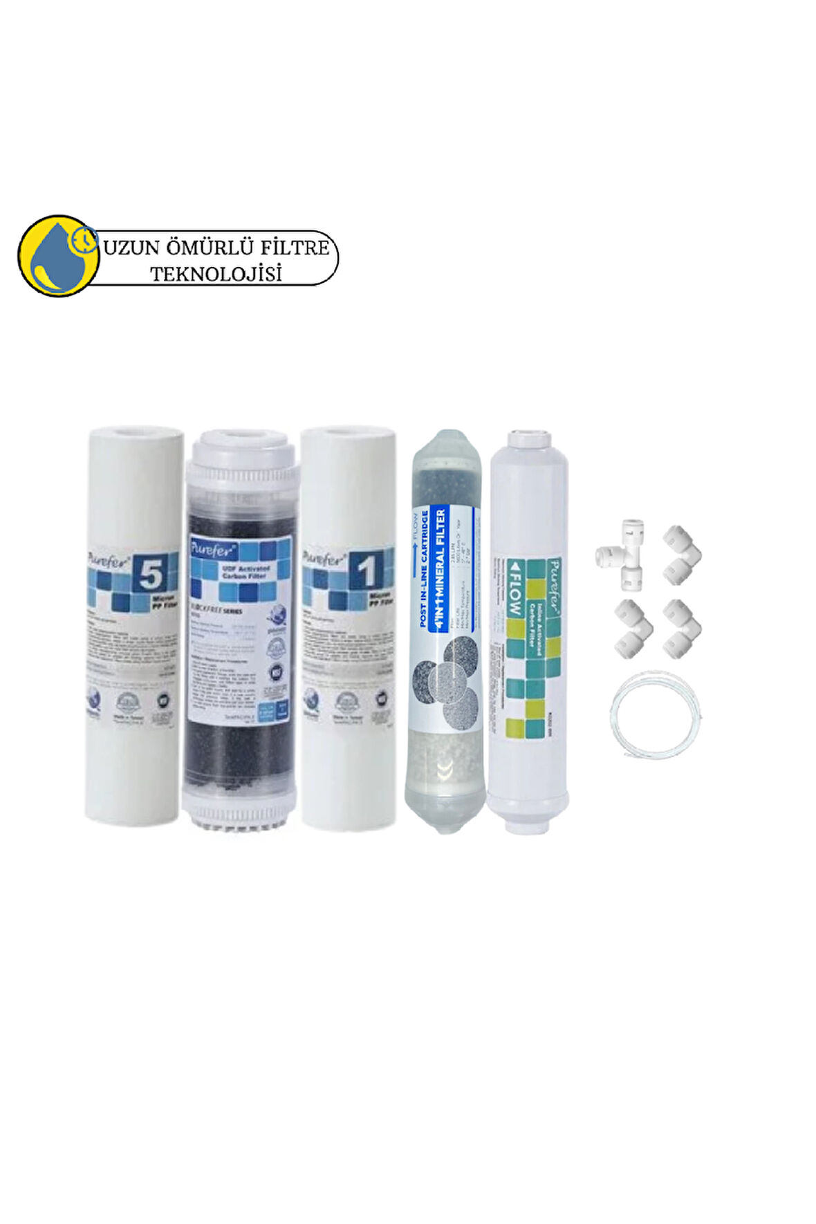 Purefer Açık kasa çift sedimentli Sertifikalı 5li mebransız Şeffaf 4lü mineral