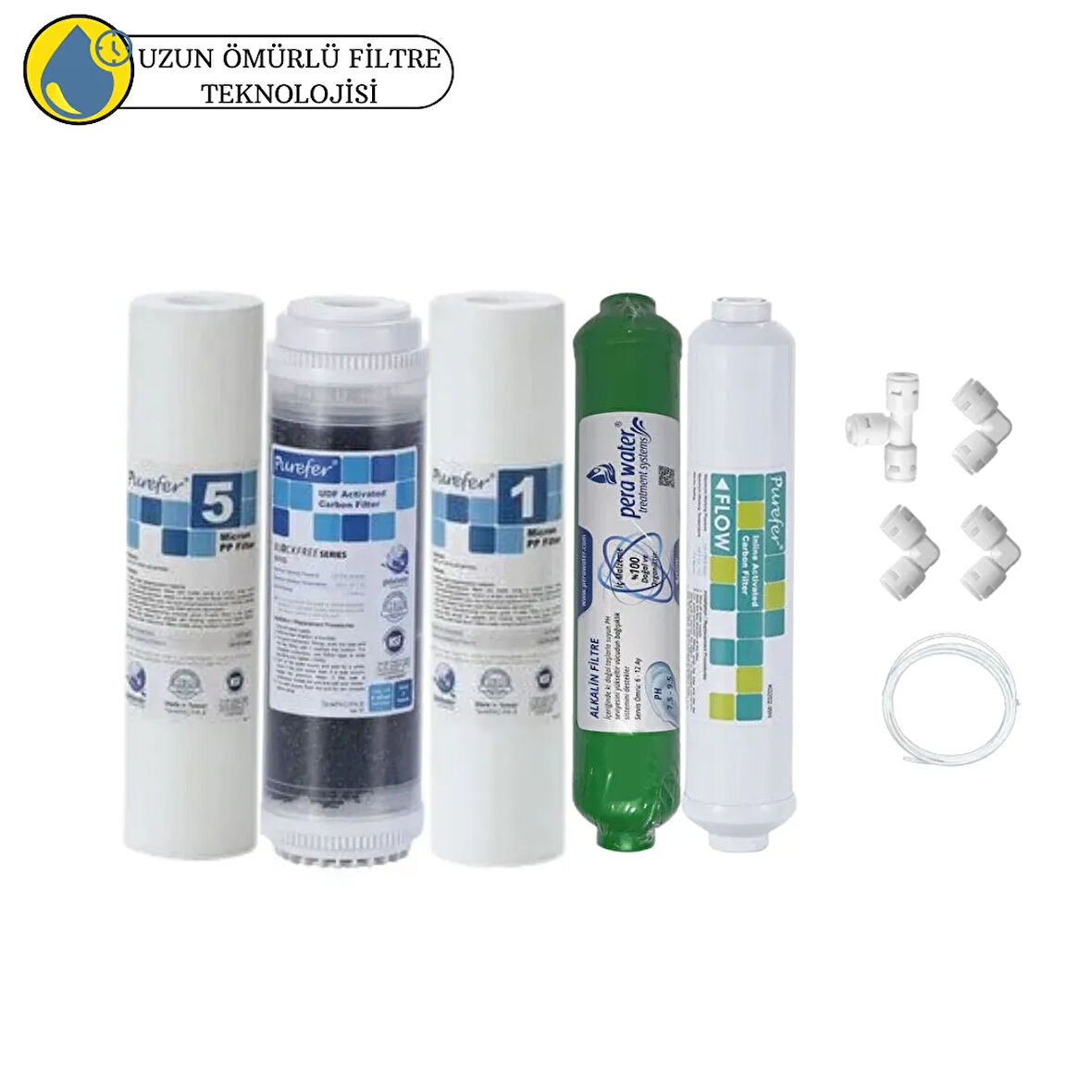 Purefer Açık kasa Çif sedimentli Sertifikalı 5li mebransız  alkalili