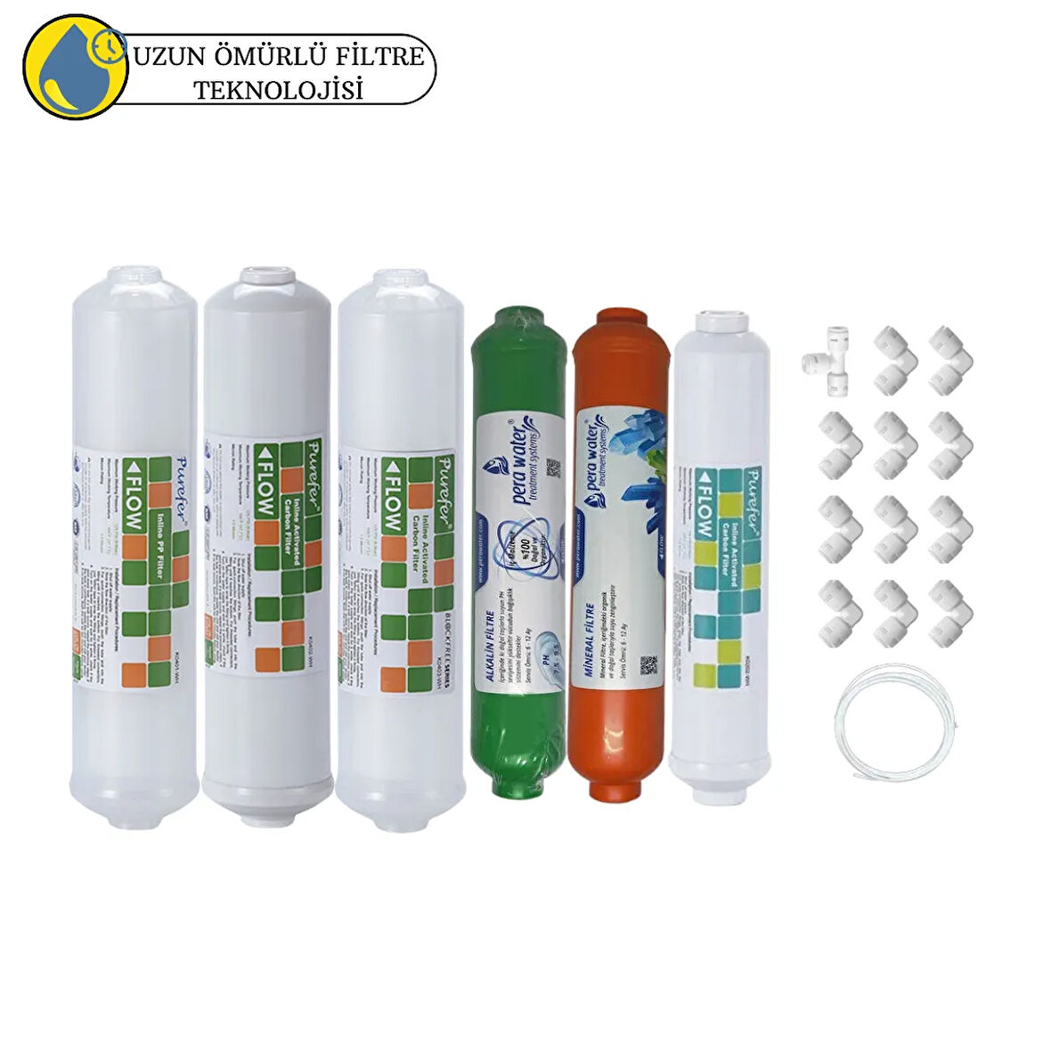 Purefer kapalı Kasa Su Arıtma Cihazlarına Sertifikalı 6li mebransız  mineral +alkalili