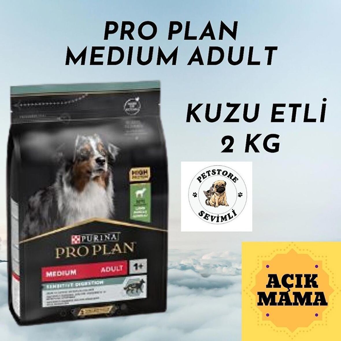 Pro Plan Medium Adult Kuzu Etli Açık Mama 2 Kg