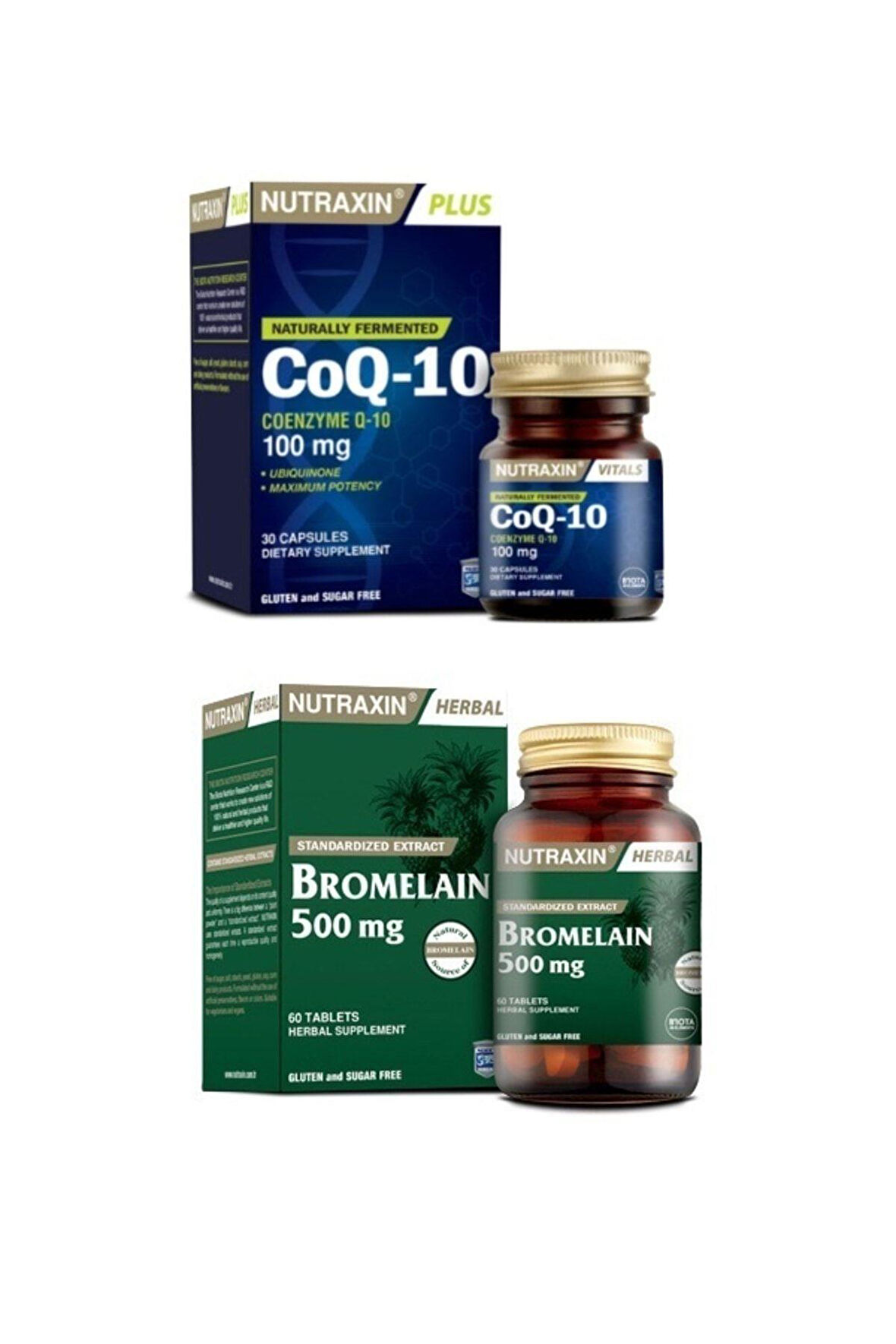 Co Q-10 (100 mg) 30 Kapsül + Bromelain 500 mg 60 Kapsül