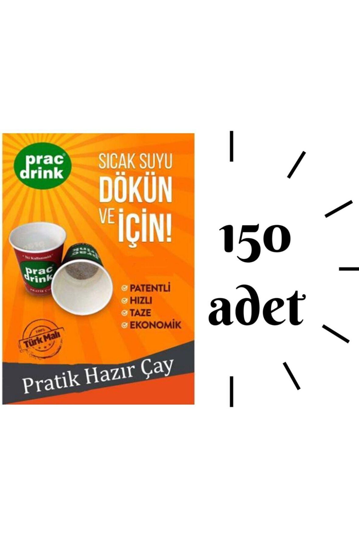 150li Karton Bardakta Hazır Pratik Çay