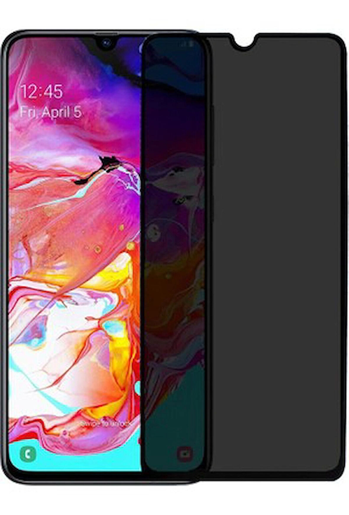 Samsung Galaxy A70 Uyumlu Görünmez Hayalet Full Kaplayan Ekran Koruyucu Cam