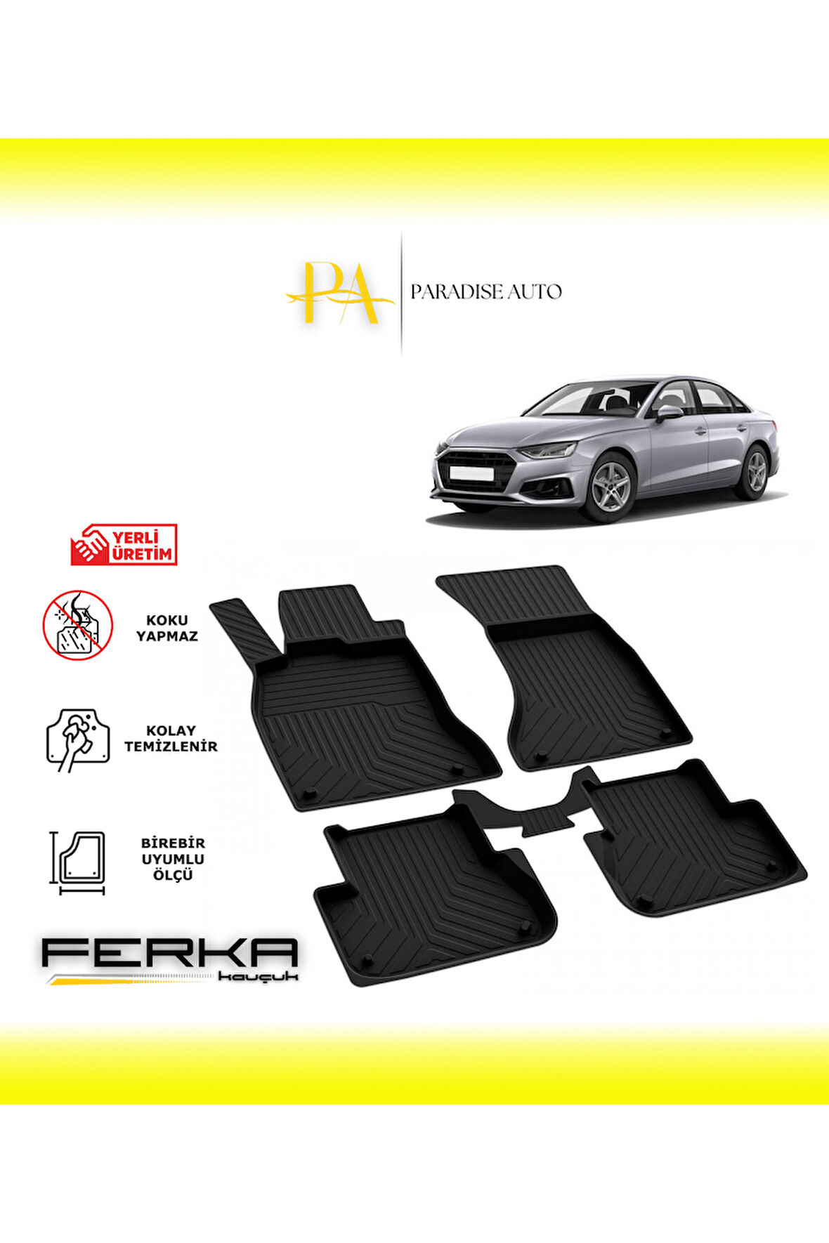 Audi A4 2019 ve Üstü 4D Havuzlu Paspas