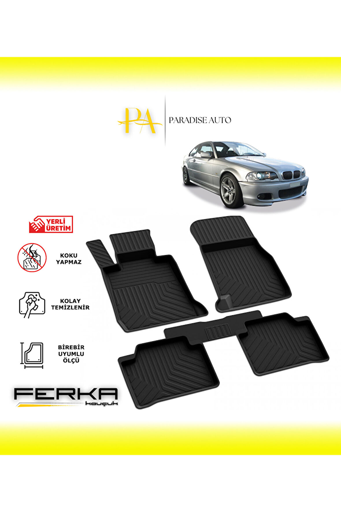 Bmw 3 Serisi E46 1998-2005 4D Havuzlu Paspas