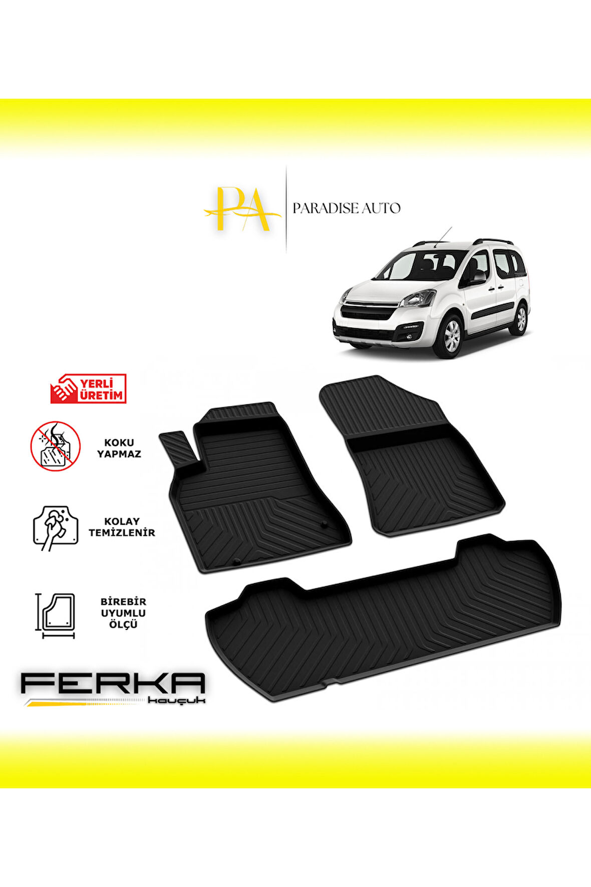 Citroen Berlingo 2 2008-2019 4D Havuzlu Paspas