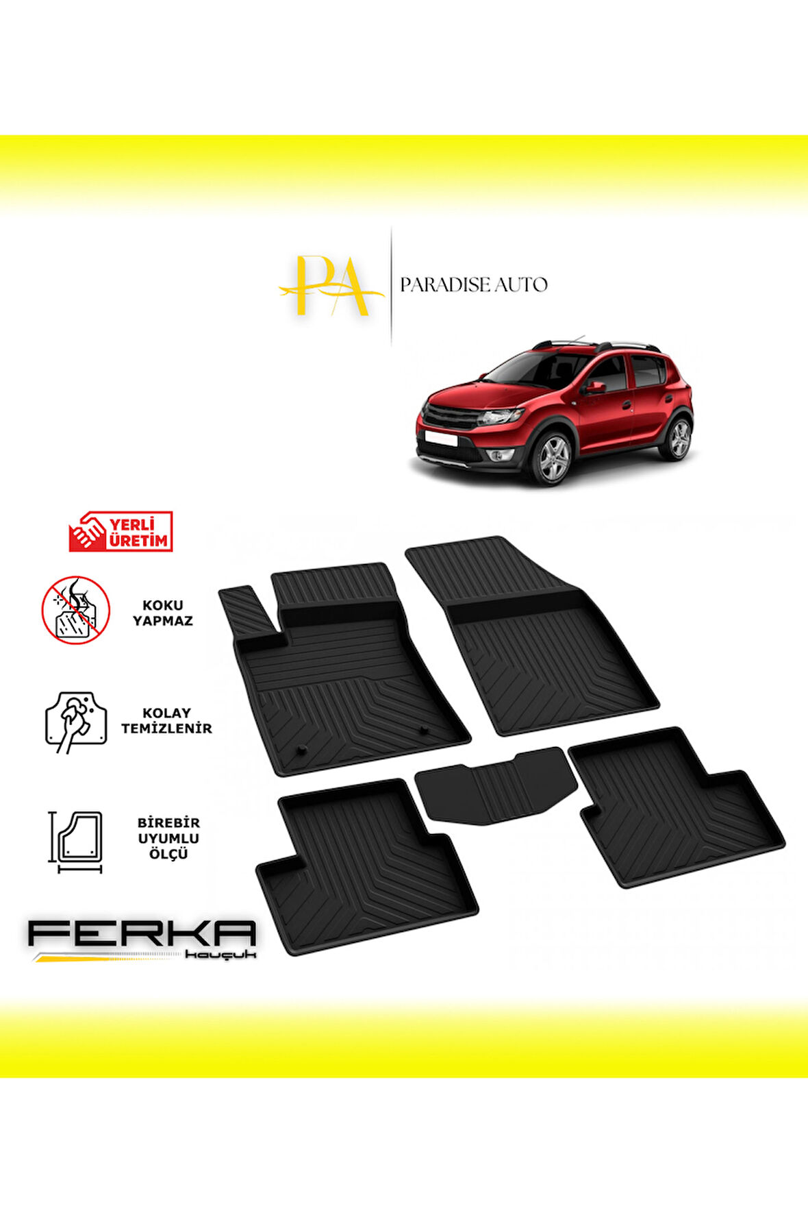 Dacia Sandero 2013-2020 4D Havuzlu Paspas