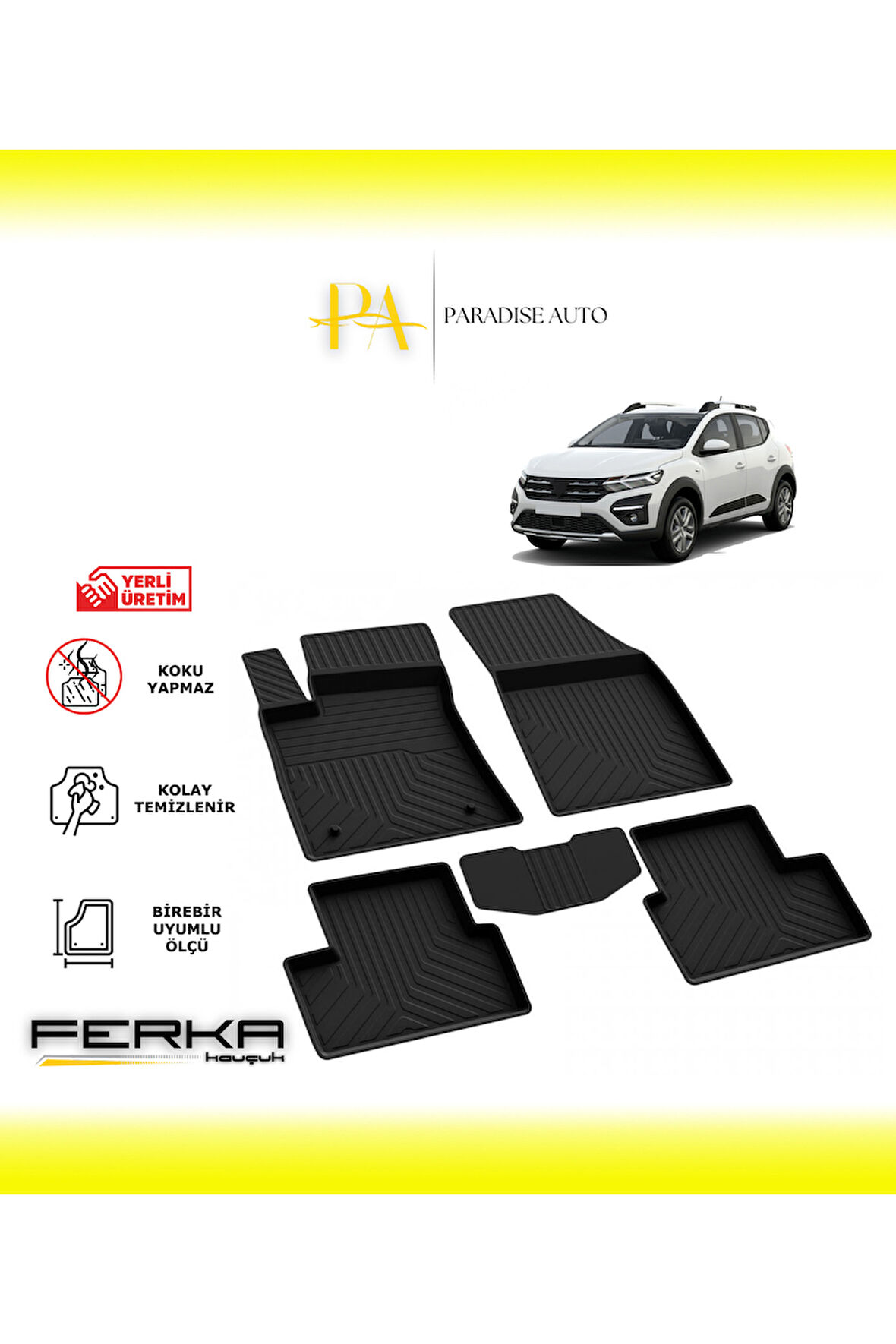 Dacia Sandero 2020 ve Üstü 4D Havuzlu Paspas