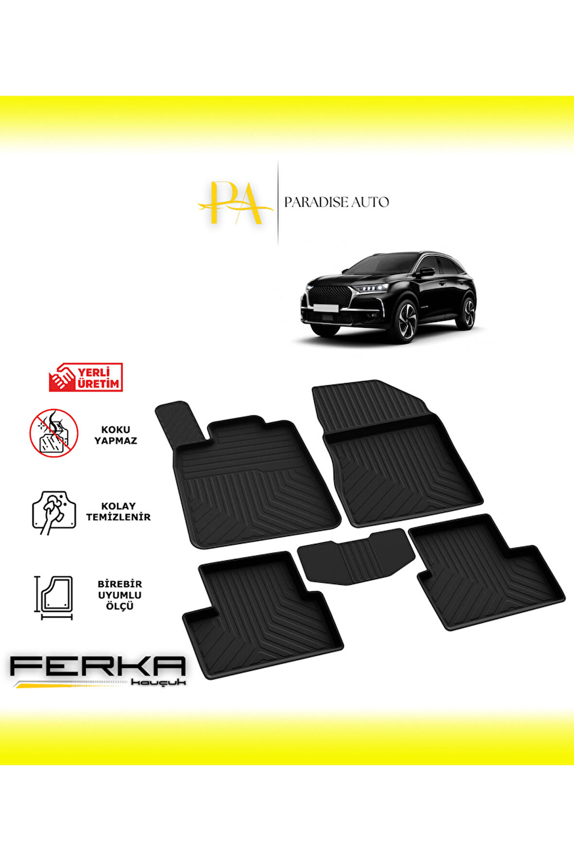 DS DS7 Crossback 2017 ve Üstü 4D Havuzlu Paspas