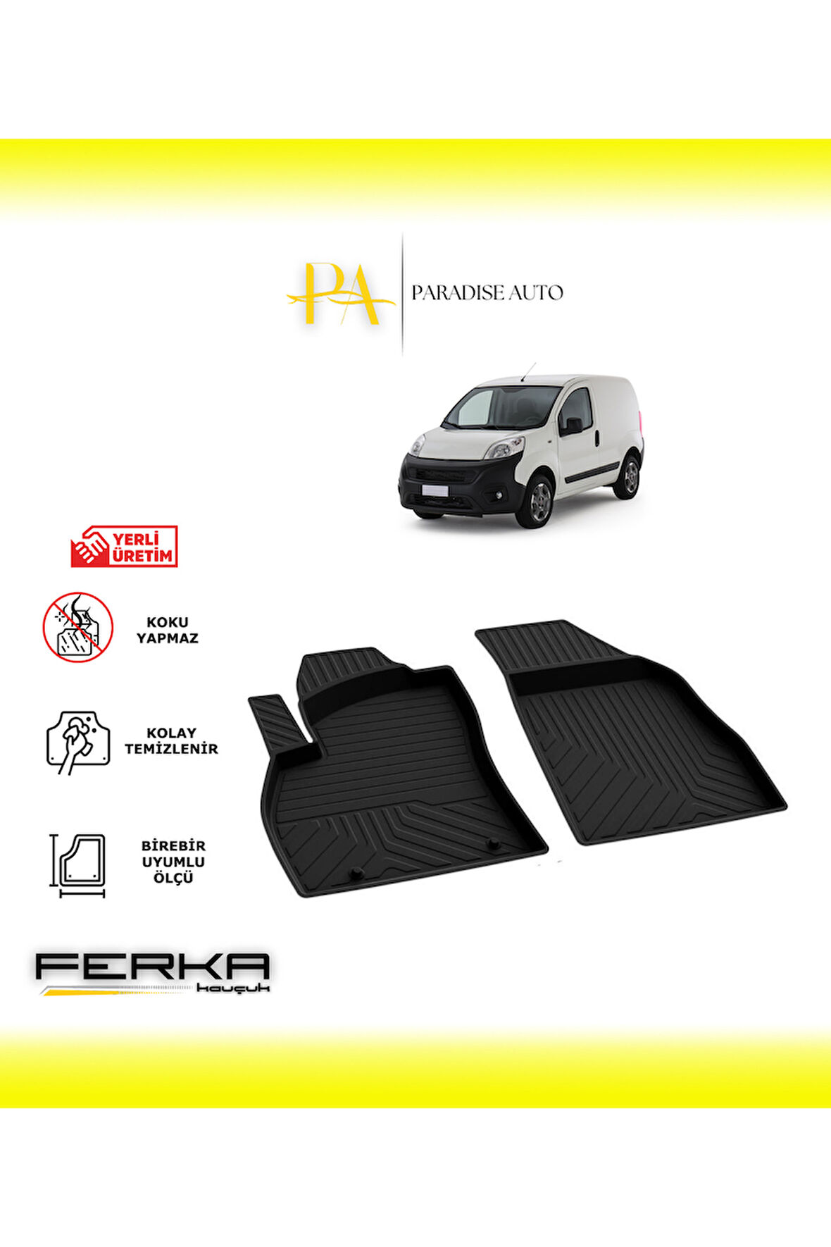 Fiat Fiorino Ön 2 Parça 2008 ve Üstü 4D Havuzlu Paspas