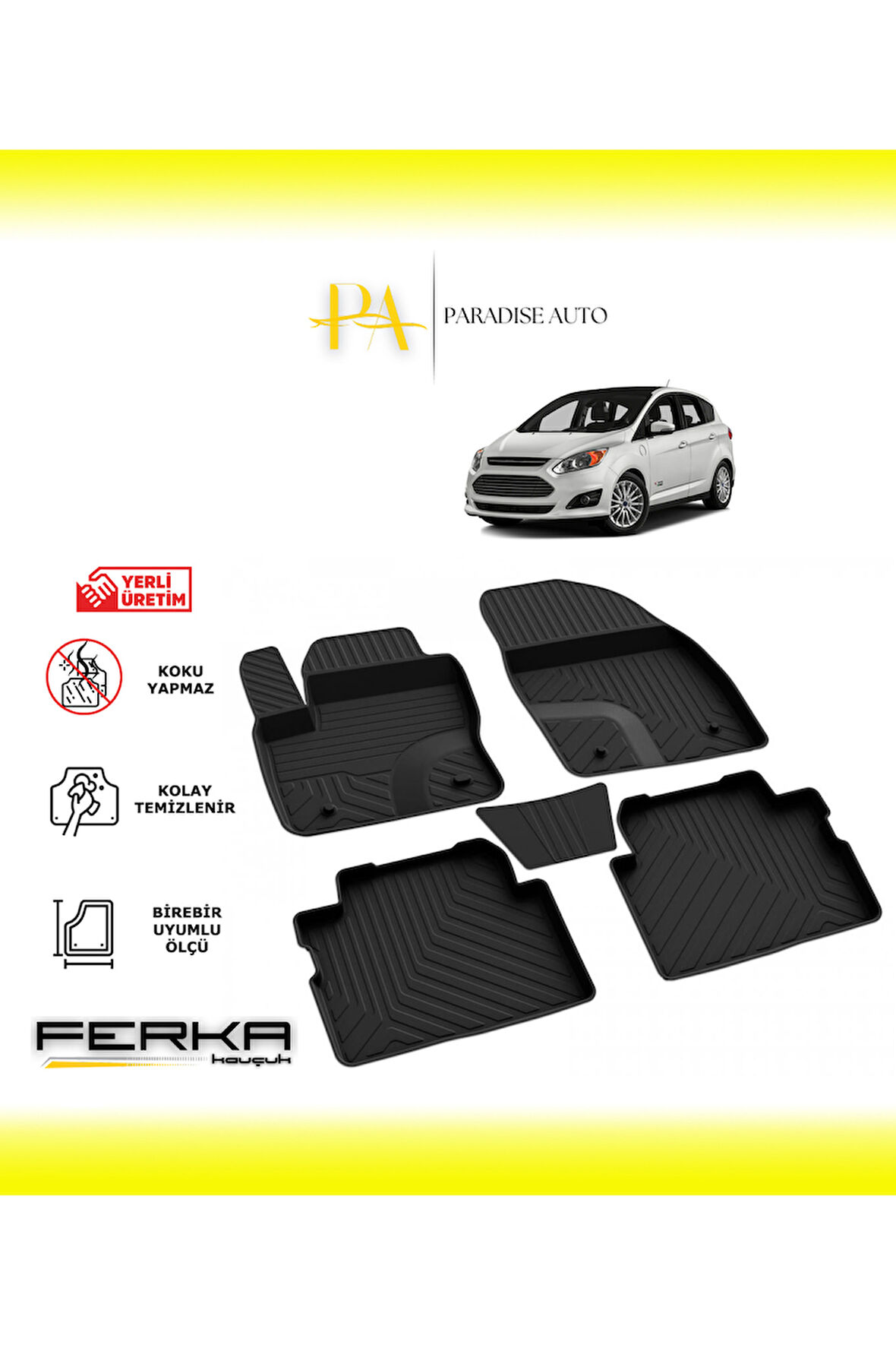 Ford C-Max 2 2011-2015 4D Havuzlu Paspas