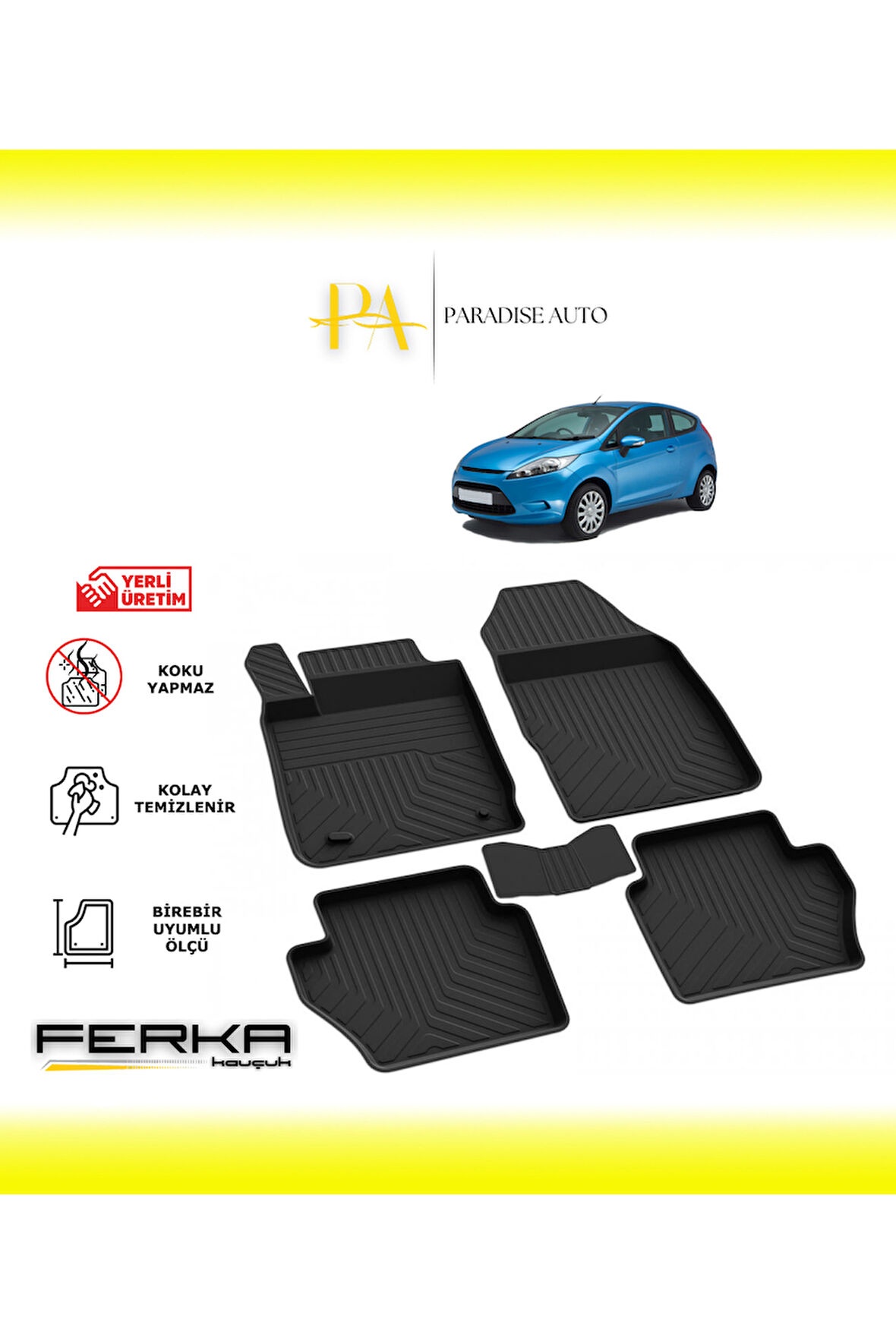 Ford Fiesta MK7 2008-2015 4D Havuzlu Paspas