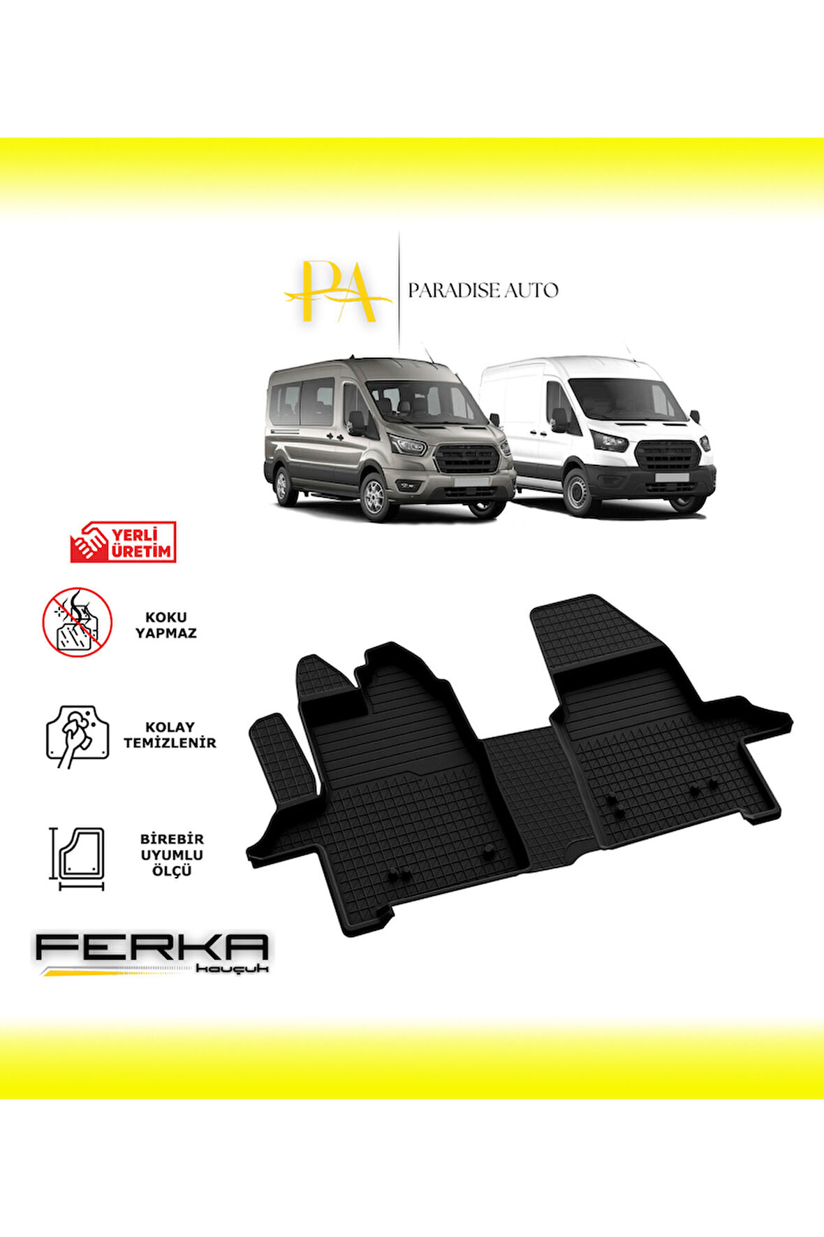 Ford Transit MK8 2014 ve Üstü 4D Havuzlu Paspas
