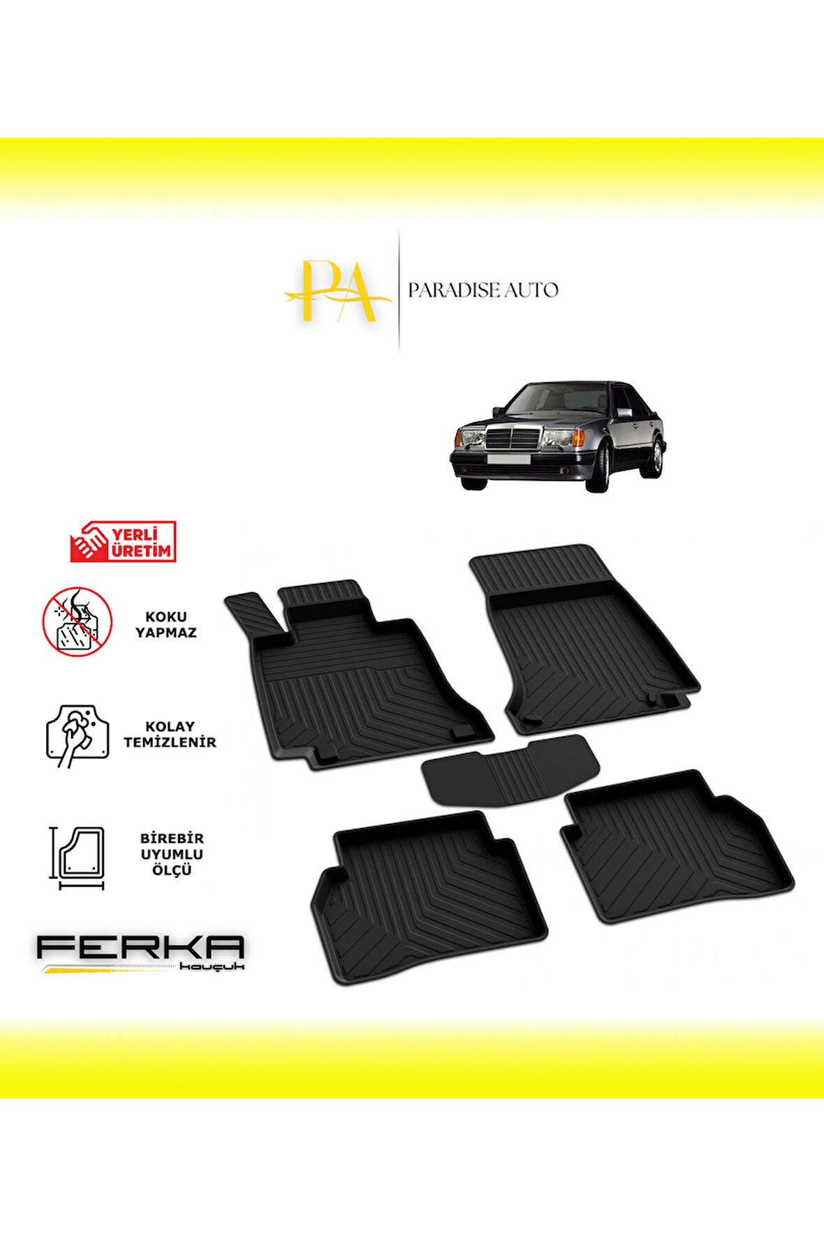 Mercedes E Serisi W124 1984-1995 4D Havuzlu Paspas