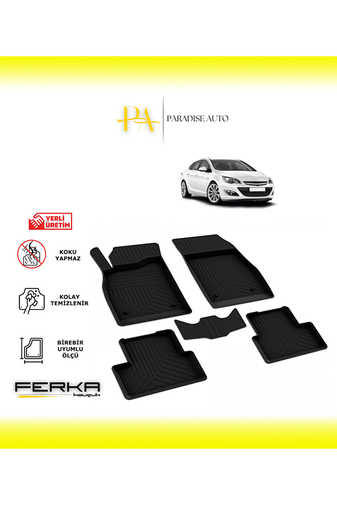 Opel Astra J Sedan 2010-2015 4D Havuzlu Paspas